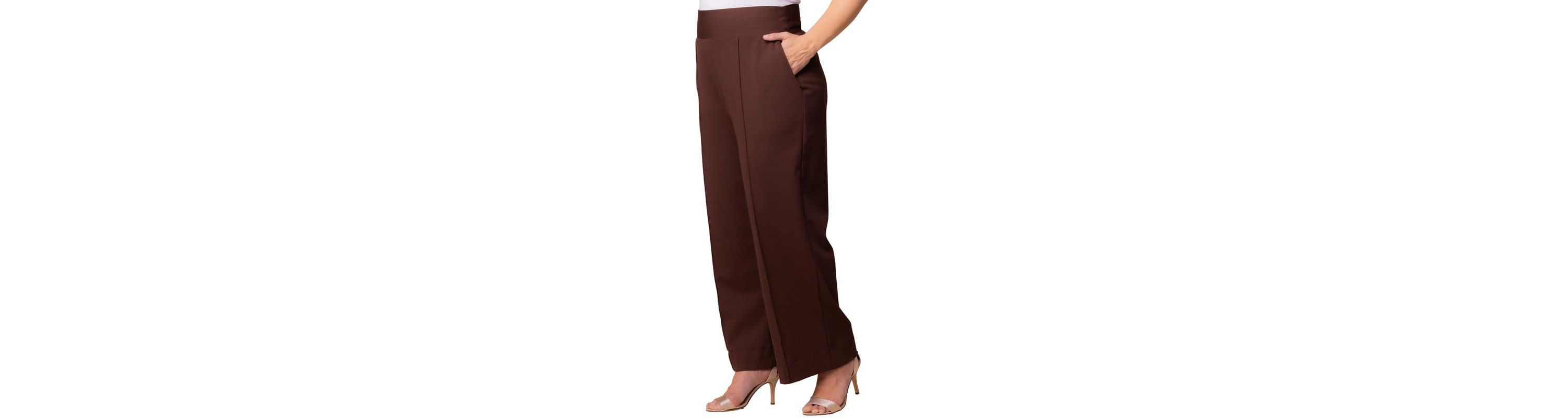 Womens Plus Size Polished Wide Leg Ponte Pants