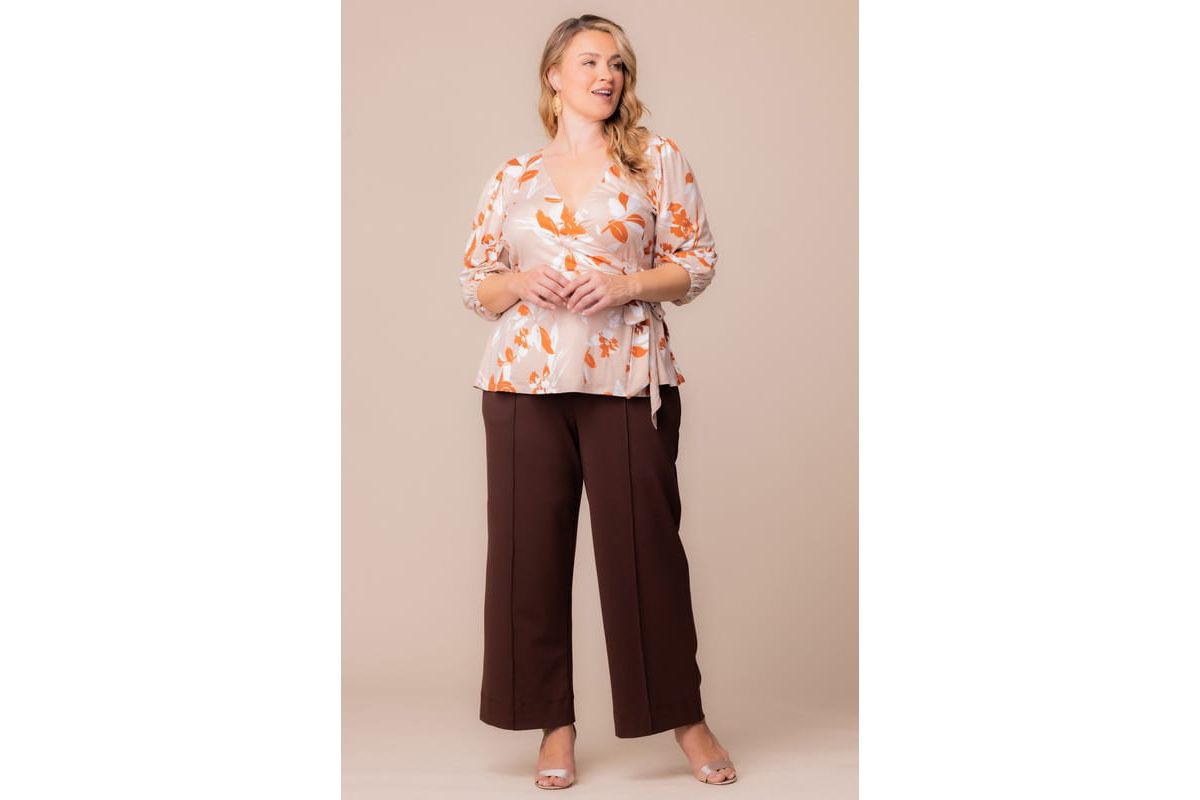 Womens Plus Size Polished Wide Leg Ponte Pants