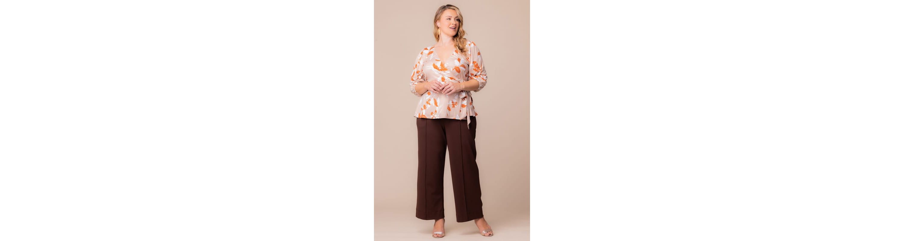 Womens Plus Size Polished Wide Leg Ponte Pants