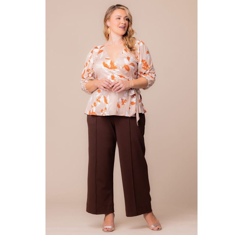 Womens Plus Size Polished Wide Leg Ponte Pants