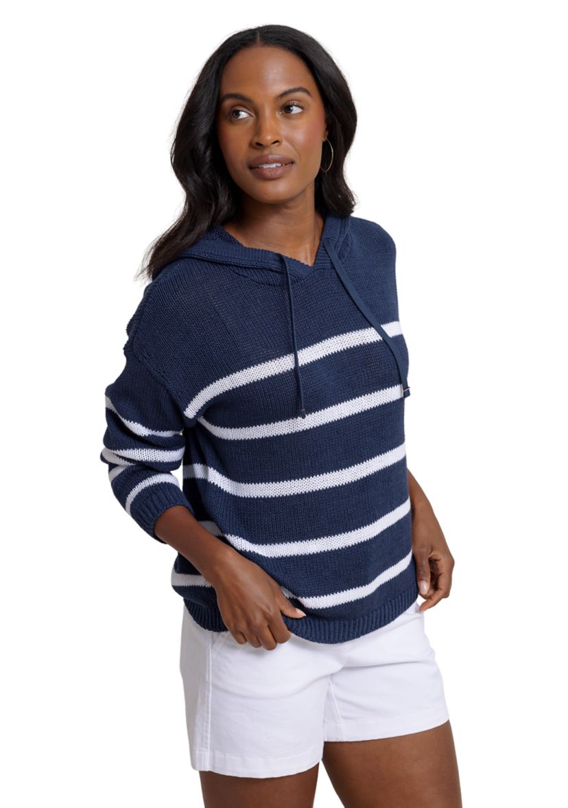 Womens Everlee Stripe Hoodie Sweater