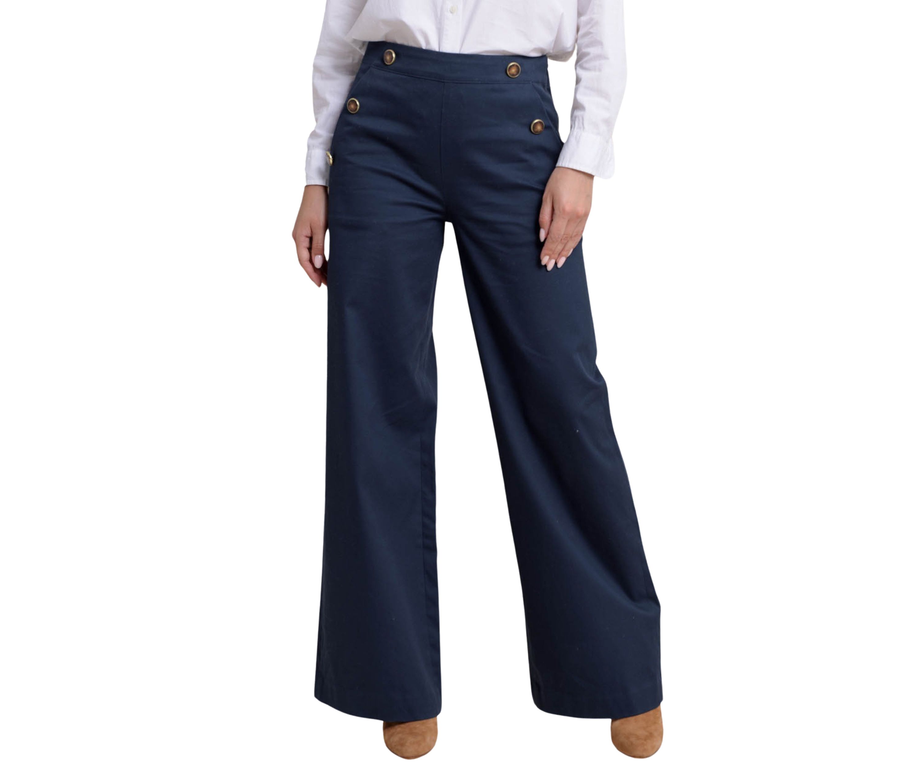 Womens Thalia Wide Leg Sailor Pants