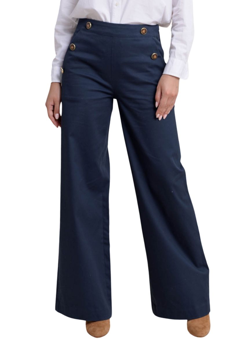 Womens Thalia Wide Leg Sailor Pants