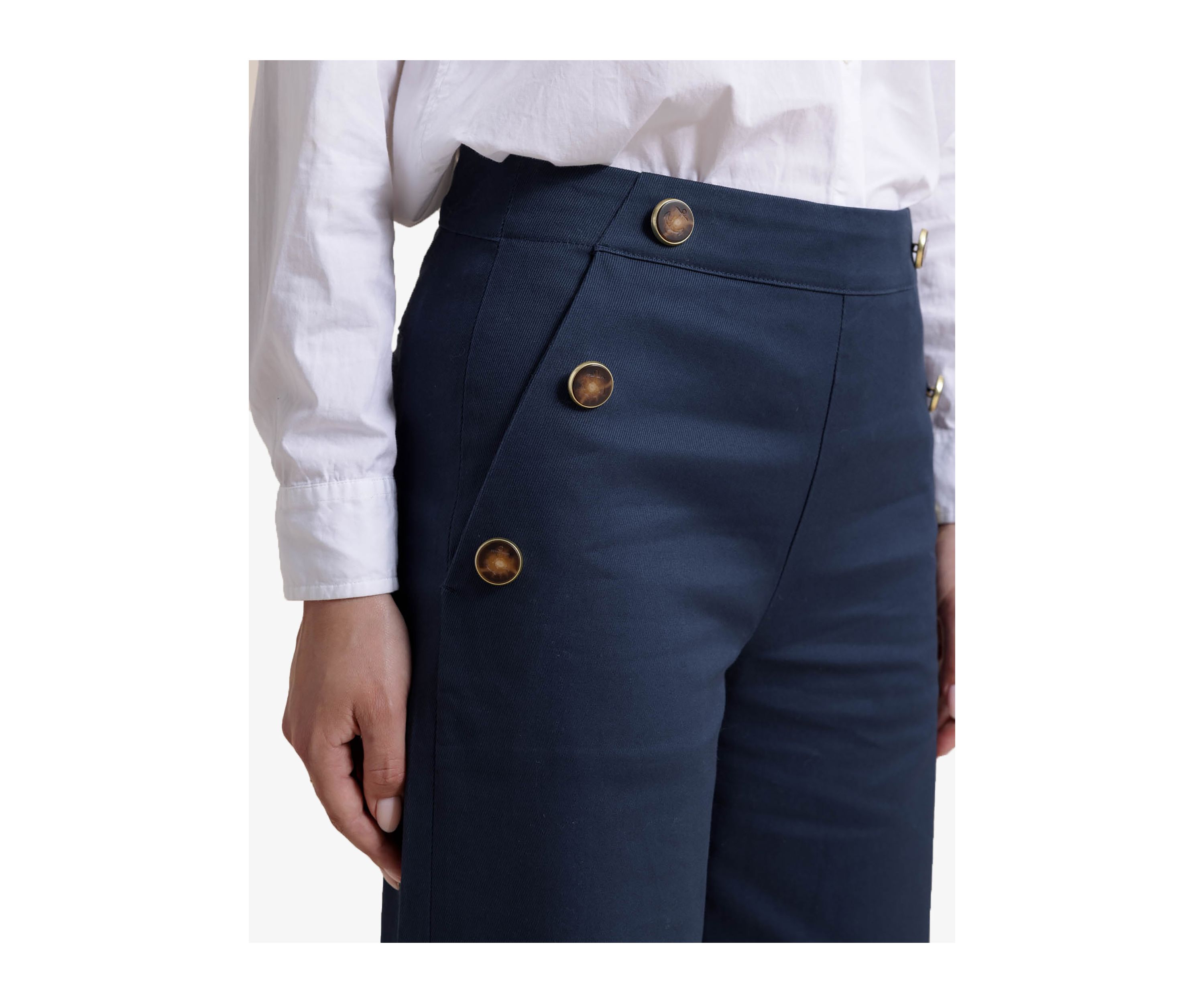 Womens Thalia Wide Leg Sailor Pants