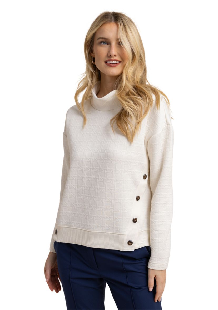 Womens Cordelia Mock Neck Quilted Pullover
