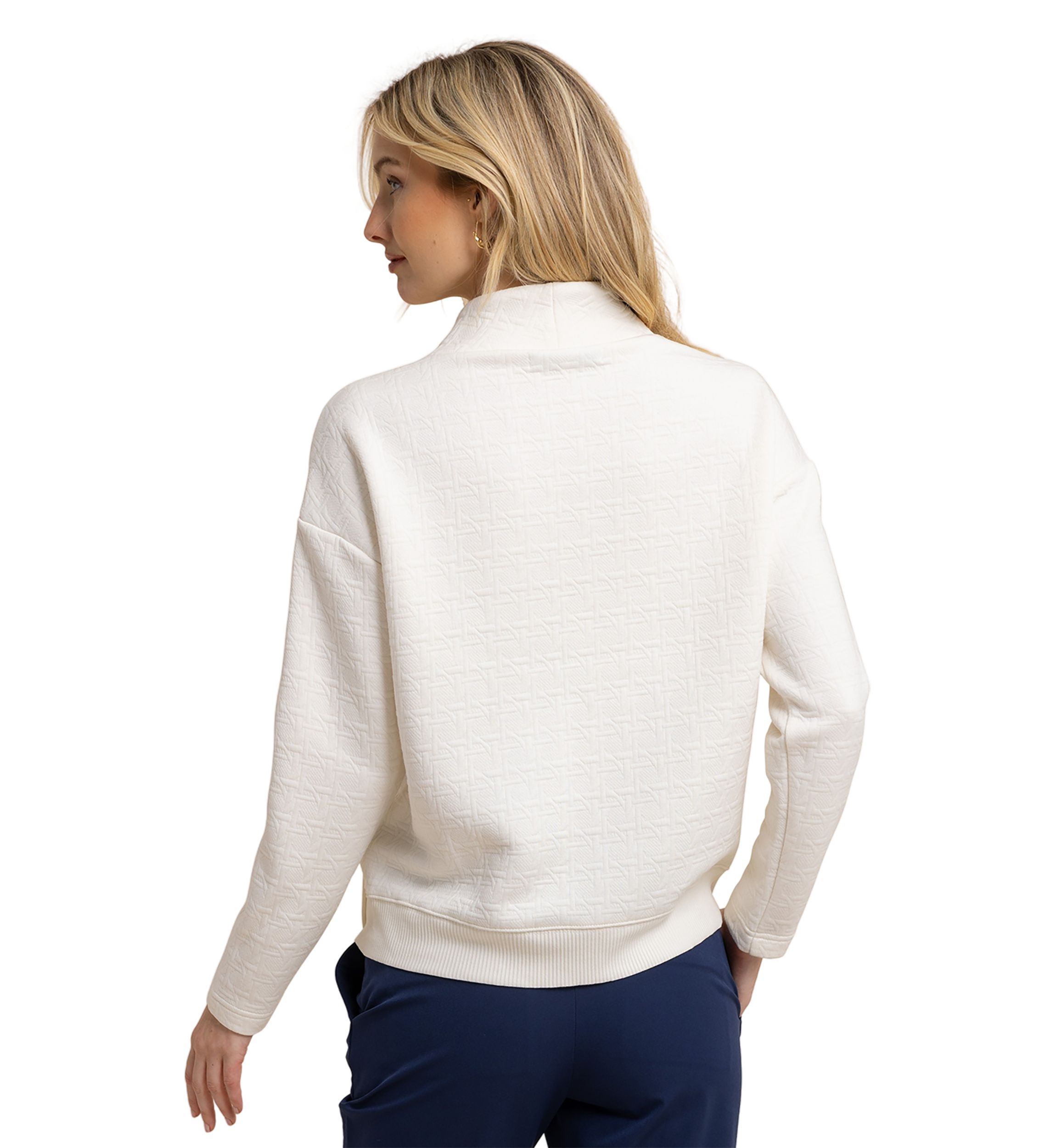 Womens Cordelia Mock Neck Quilted Pullover