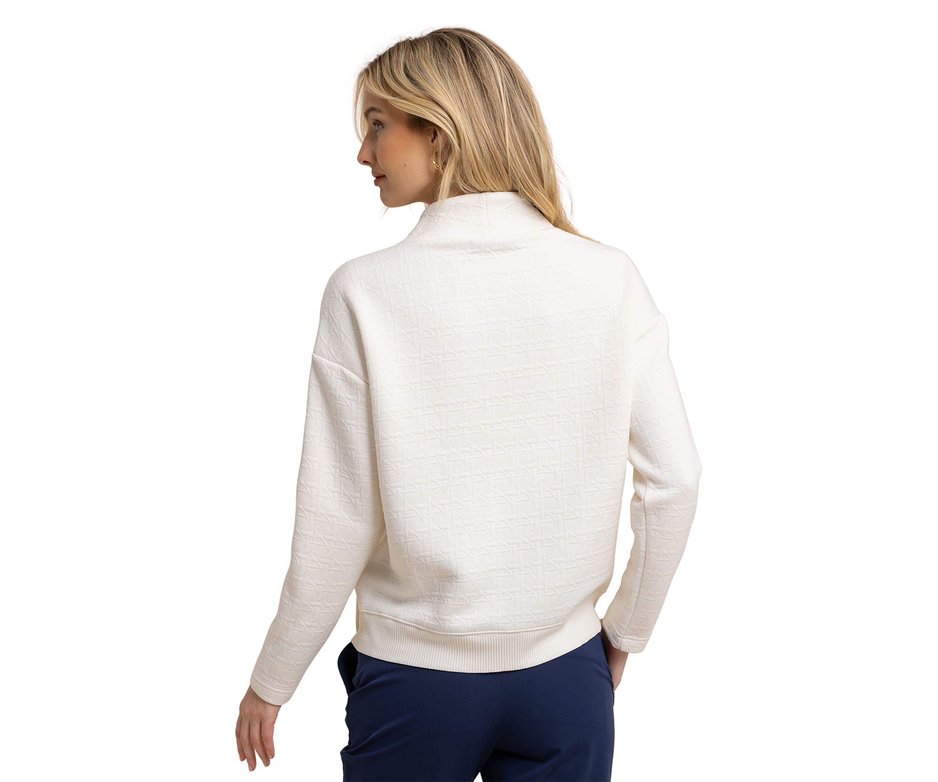 Womens Cordelia Mock Neck Quilted Pullover