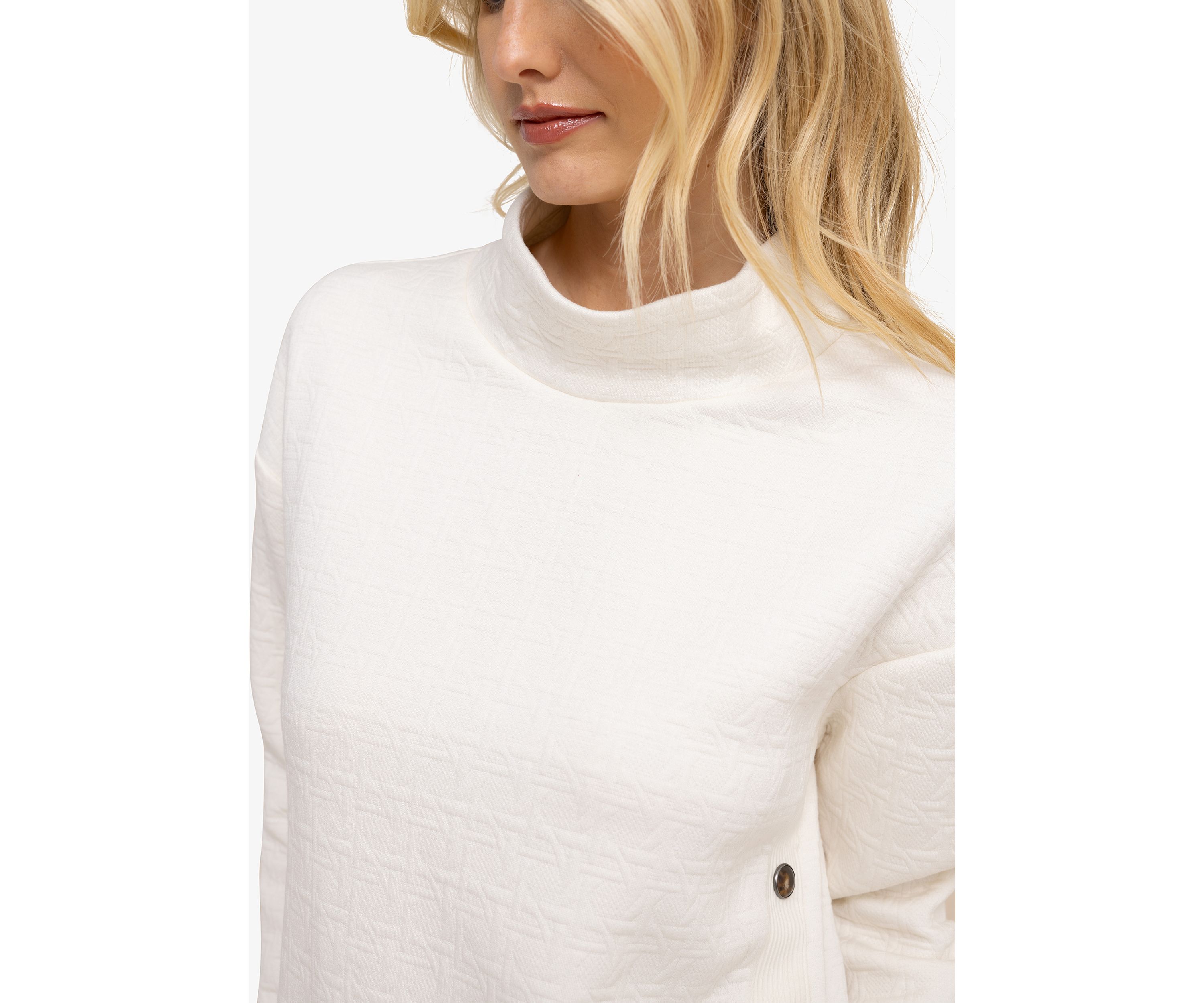 Womens Cordelia Mock Neck Quilted Pullover