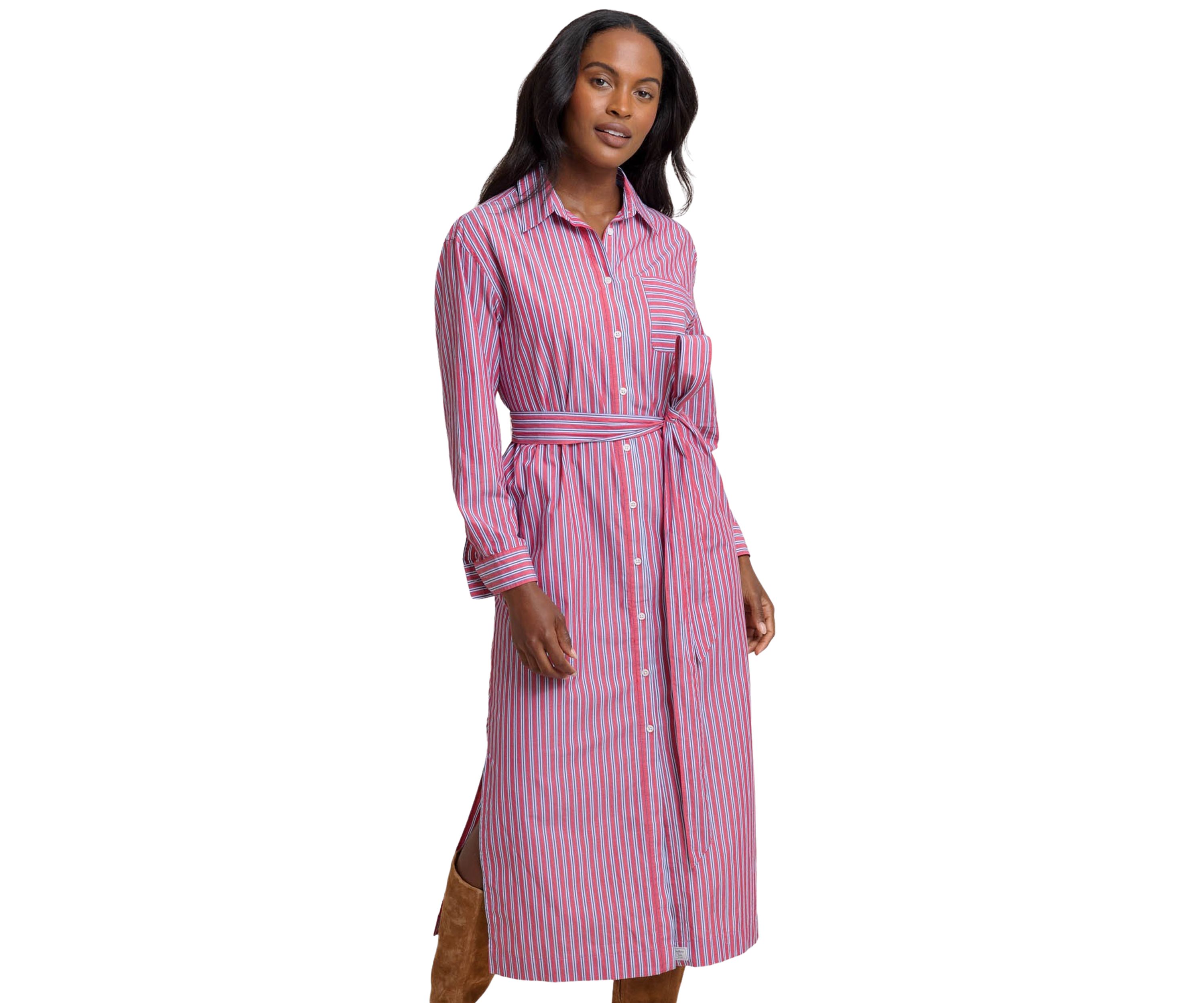 Womens Farren Striped Midi Shirtdress