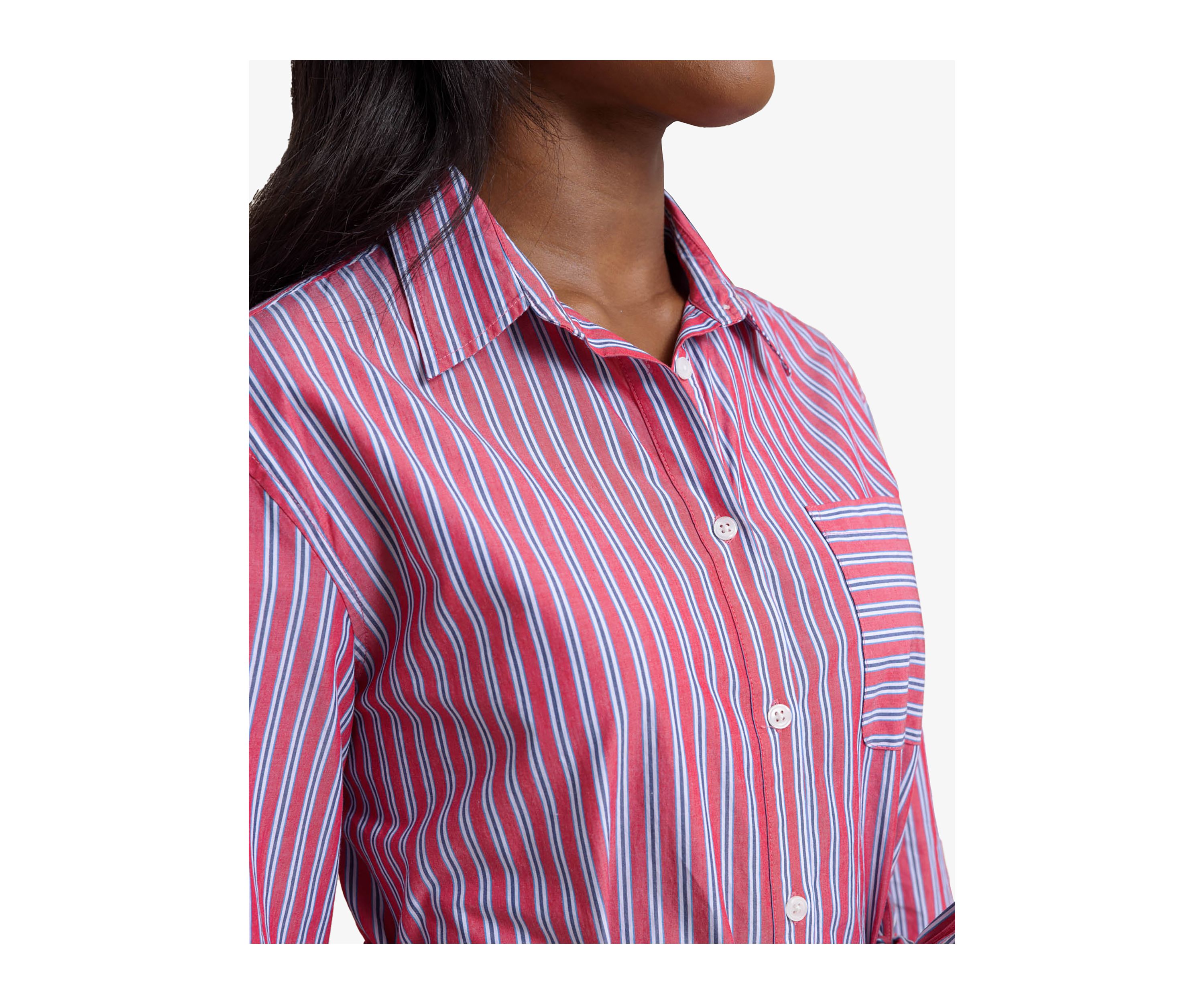 Womens Farren Striped Midi Shirtdress