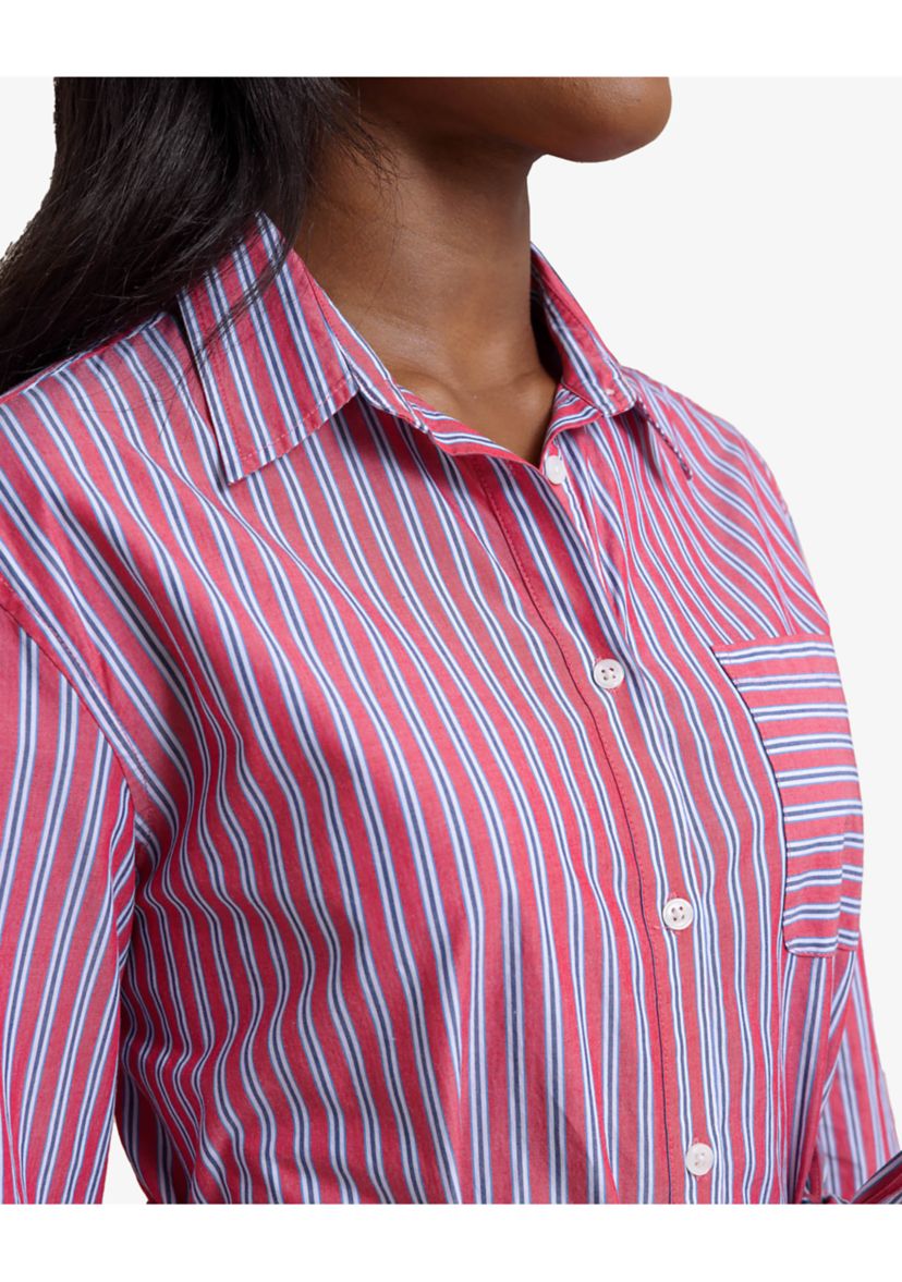 Womens Farren Striped Midi Shirtdress