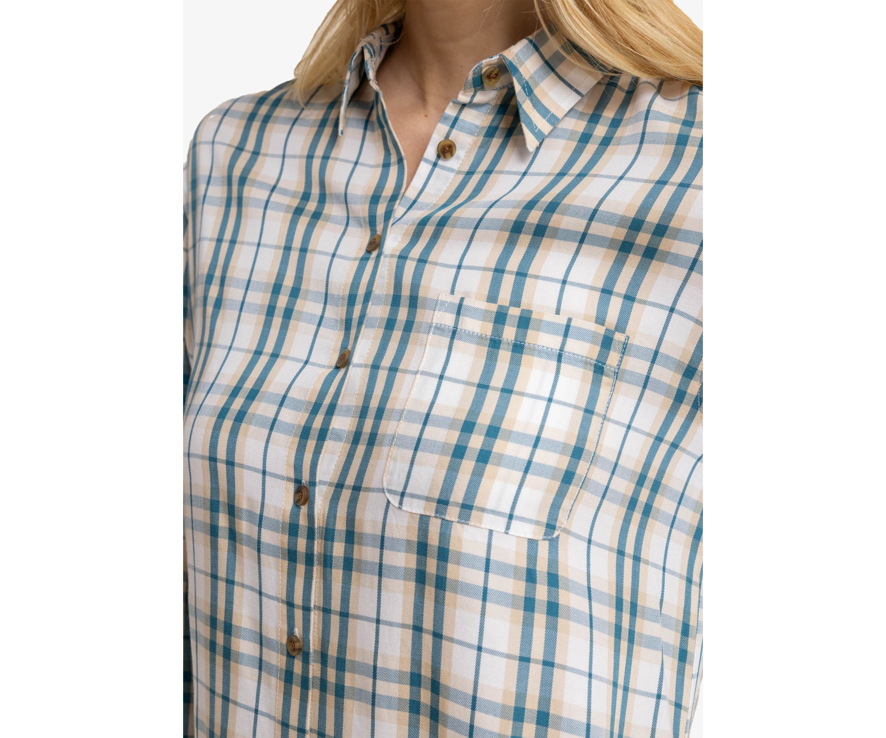 Womens Vibrant Autumn Twill Plaid Printed Dress