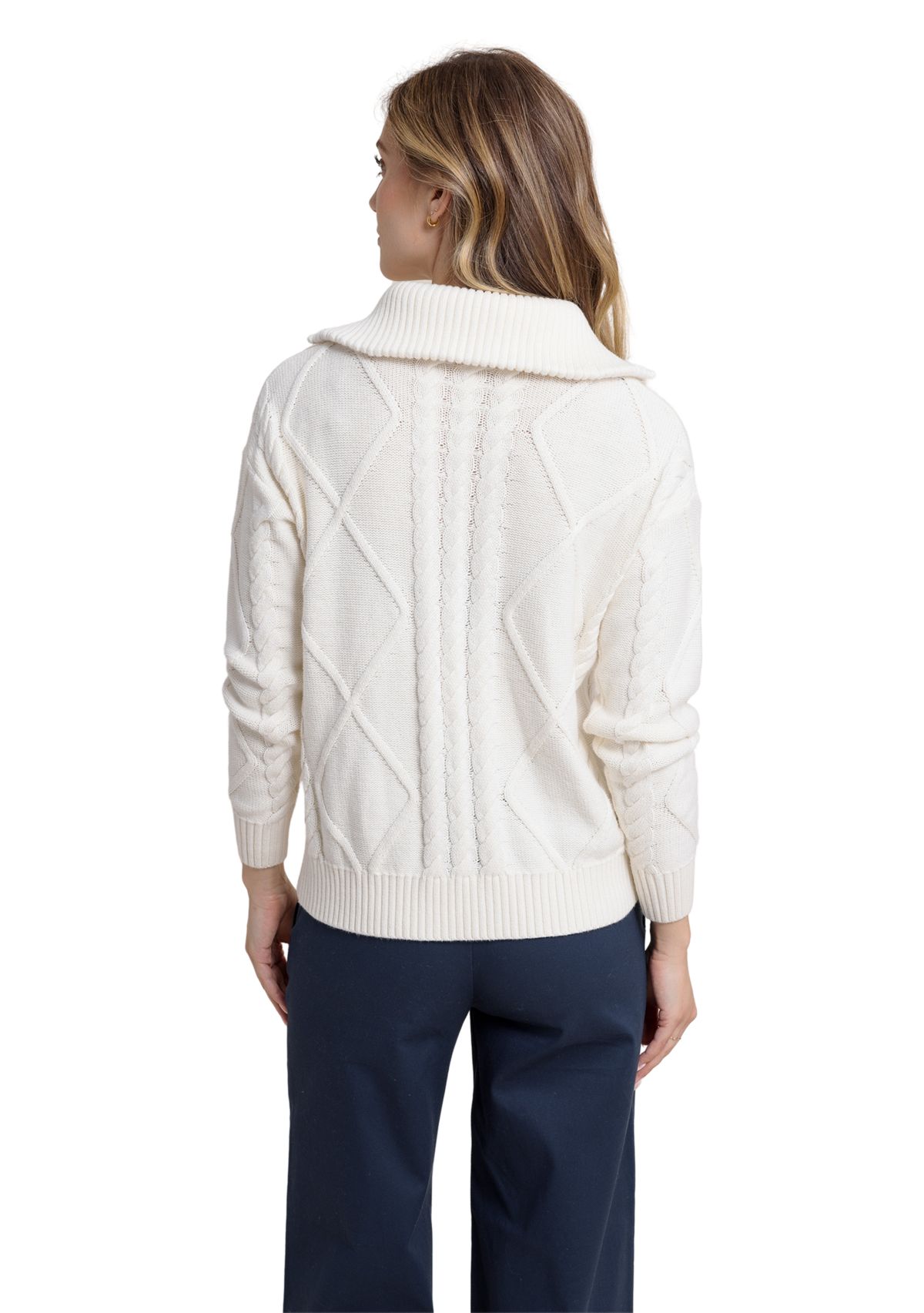 Womens Marta Cable Knit 1/4 Zip Sweater