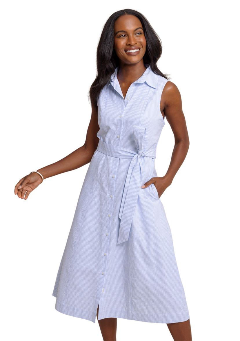 Womens Whitley Seersucker Midi Dress