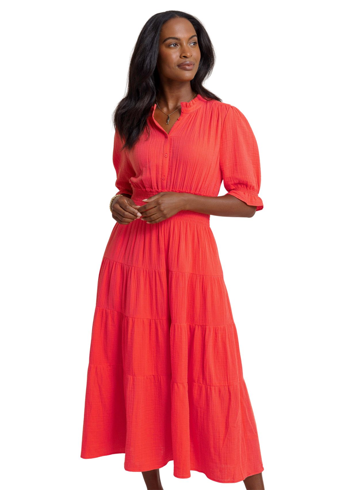 Womens Christa Gauze Maxi Dress 