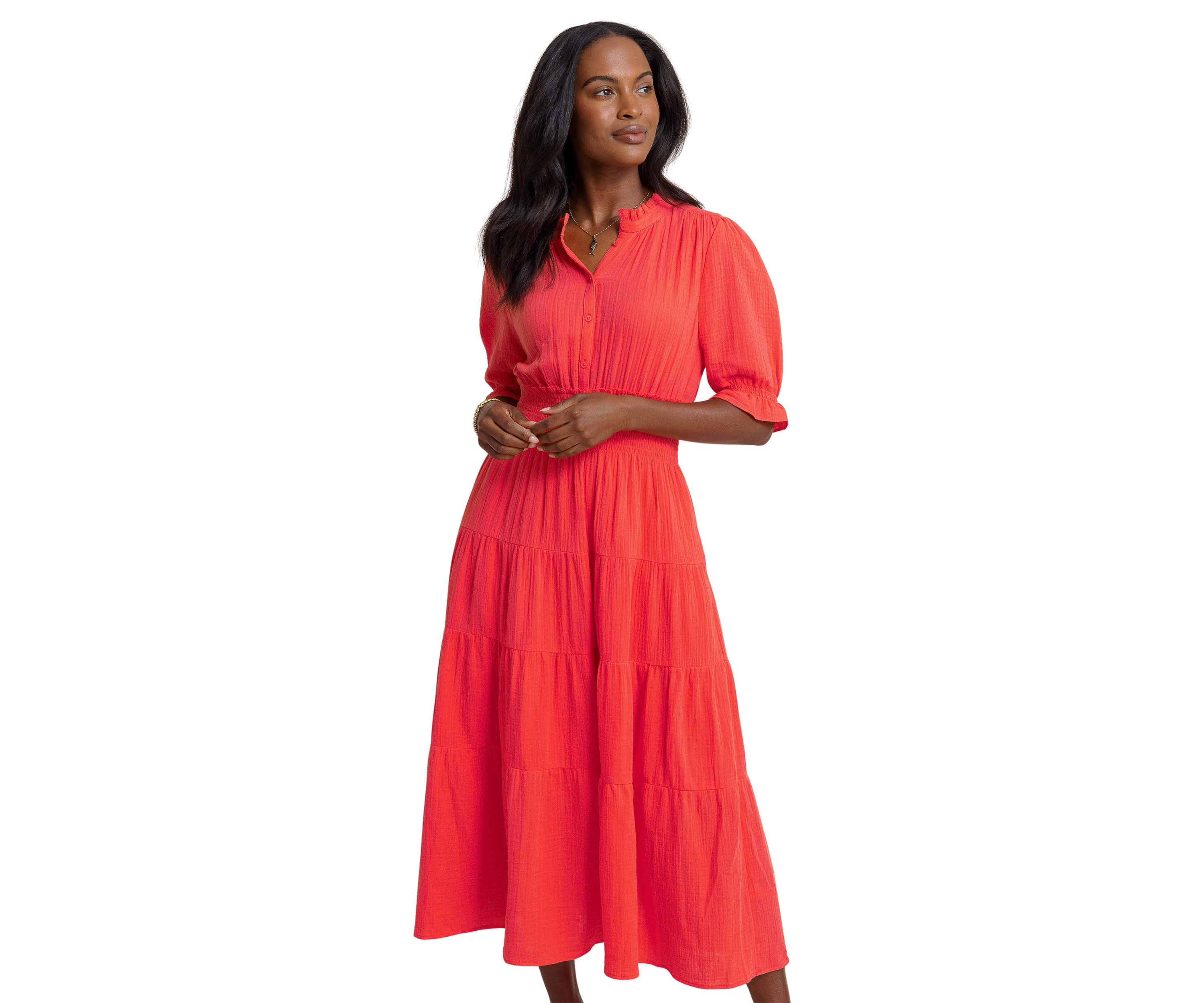 Womens Christa Gauze Maxi Dress 