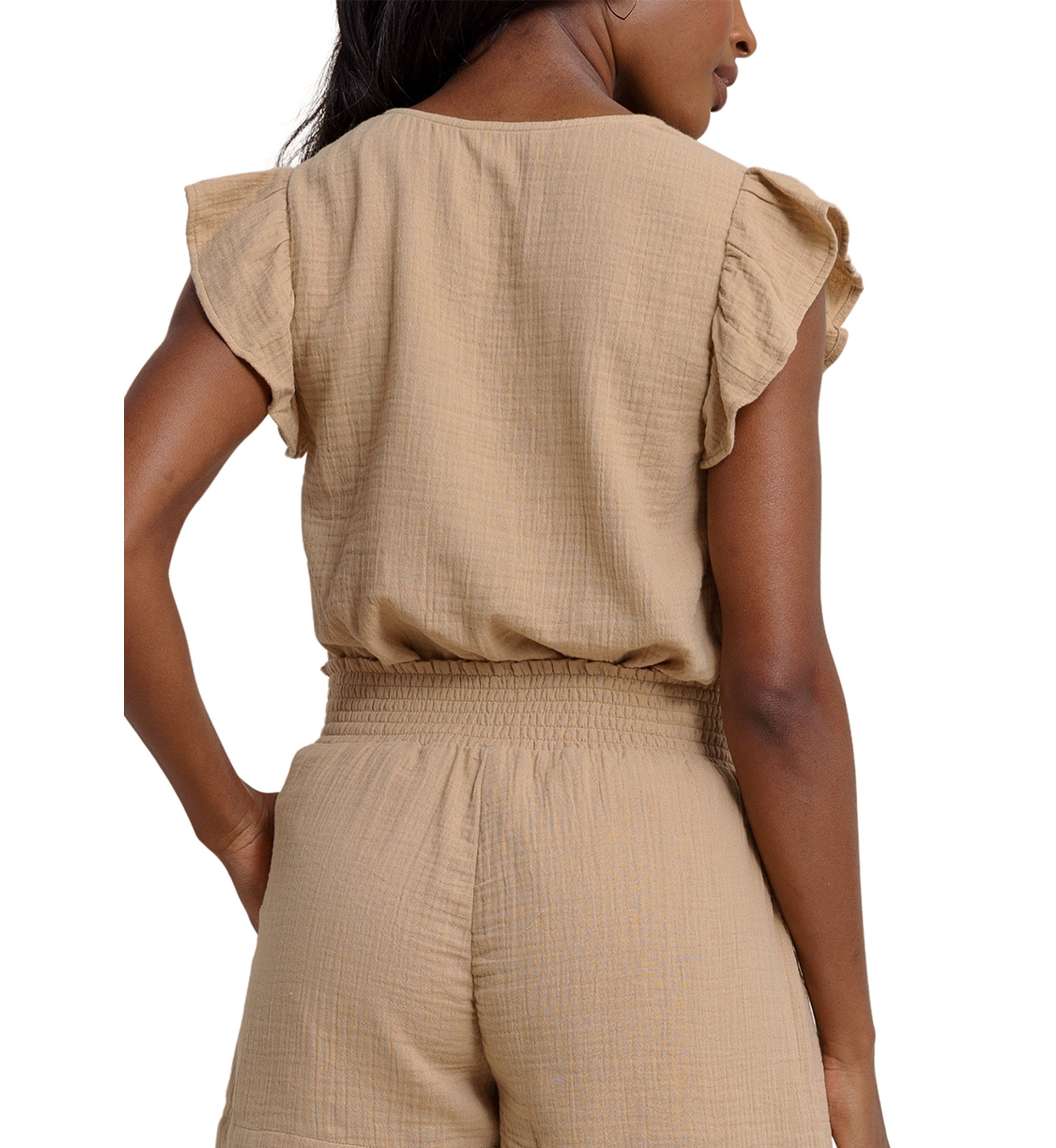 Womens Arden Ruffle Sleeve Top