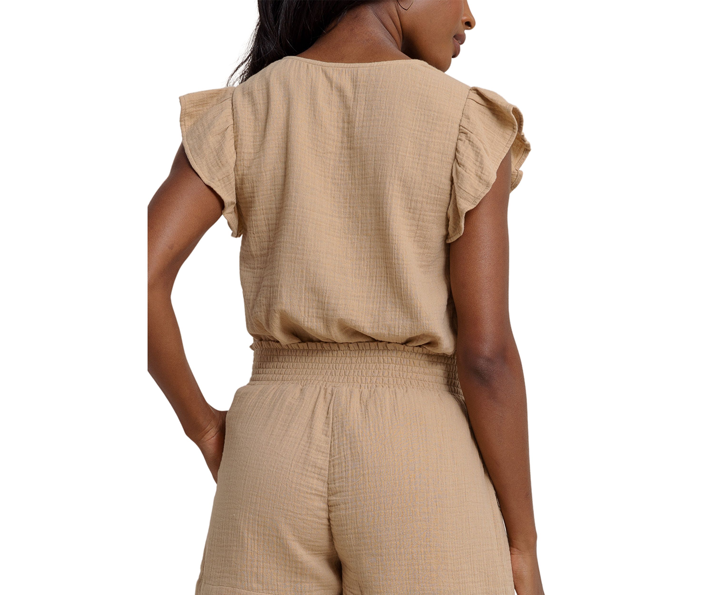 Womens Arden Ruffle Sleeve Top