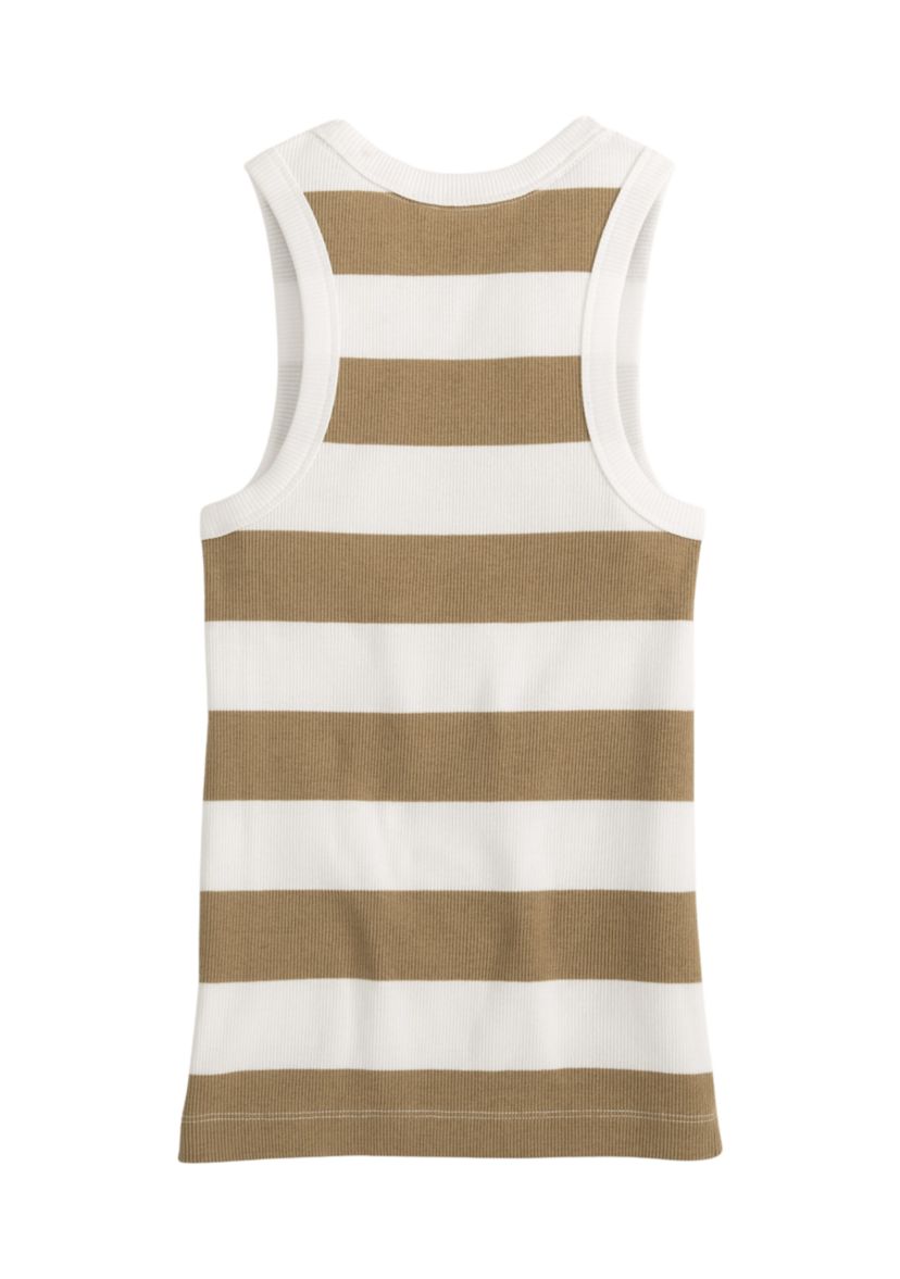 Womens Striped Rib Tank 