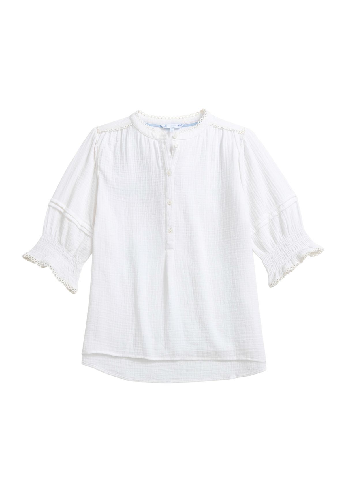 Womens Harlow Gauze Crochet Blouse