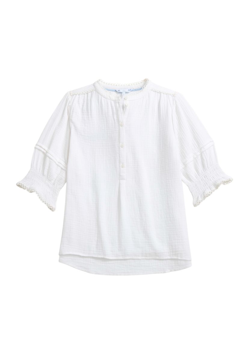 Womens Harlow Gauze Crochet Blouse