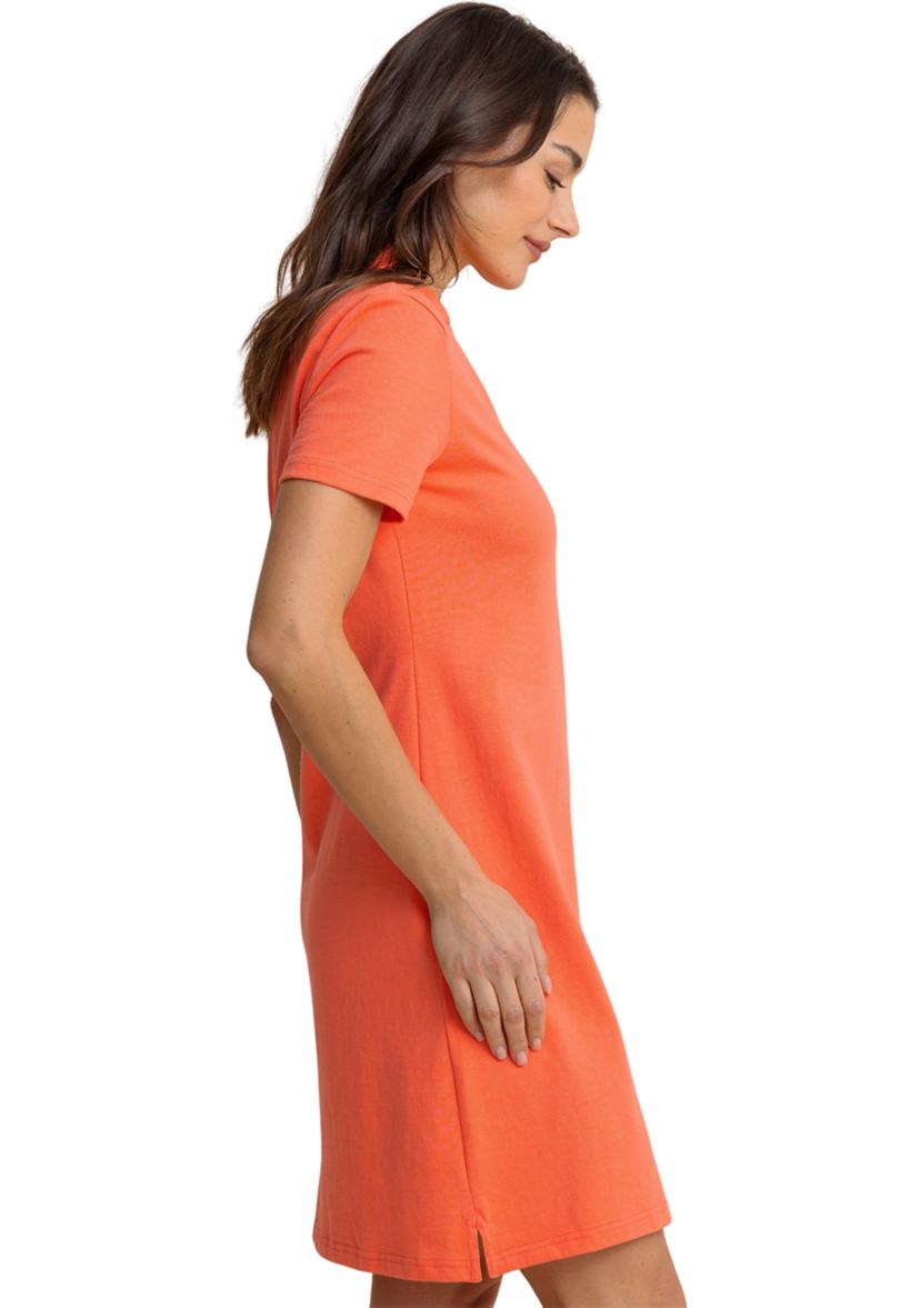 Womens Short Sleeve Demi Solid Polo Dress