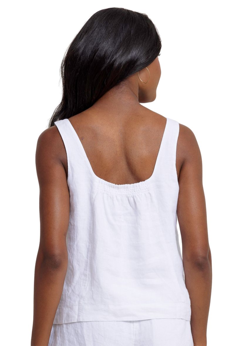 Womens Verity Linen Square Neck Tank Top