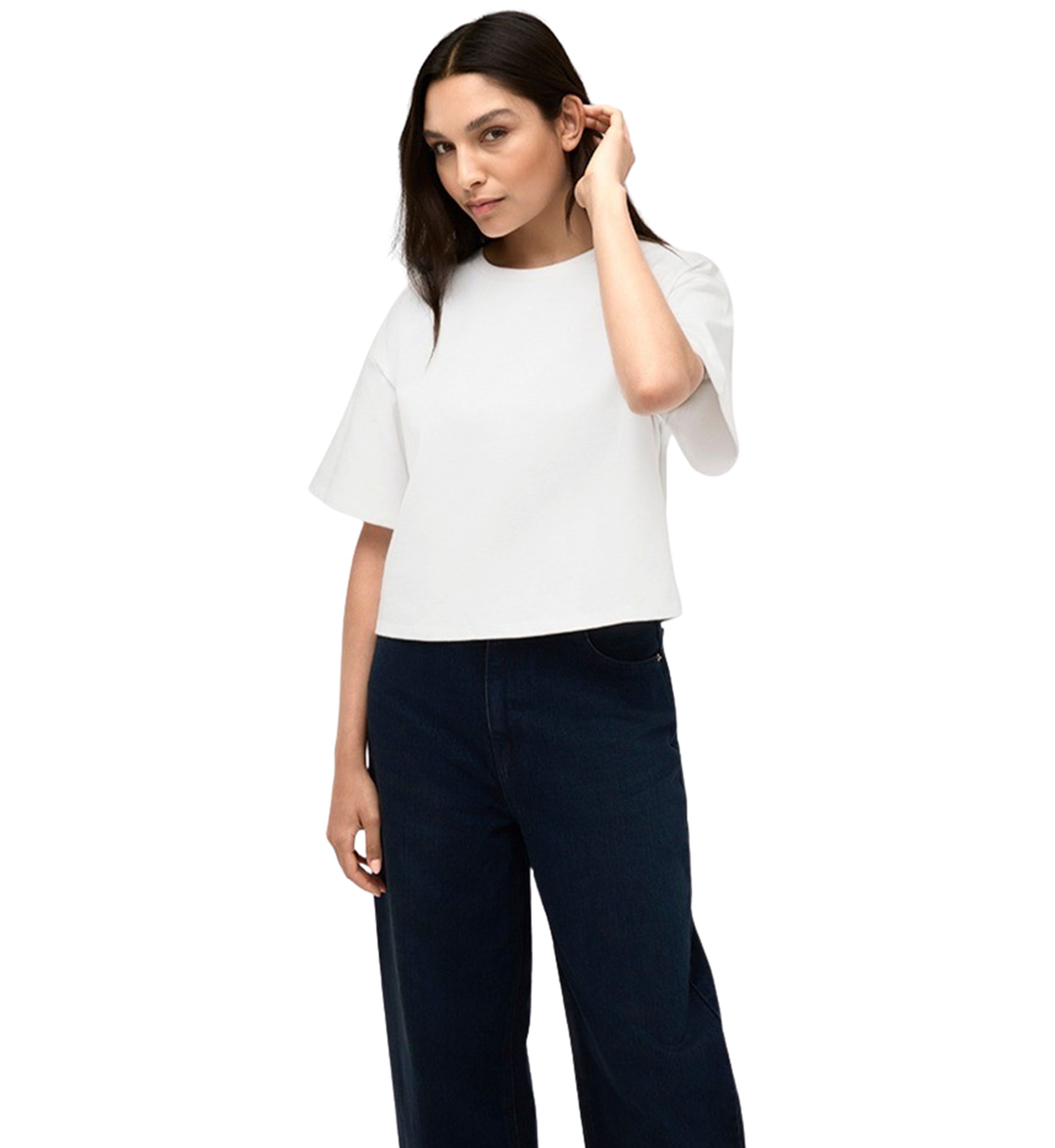 Womens Drop Shoulder Crop T-Shirt