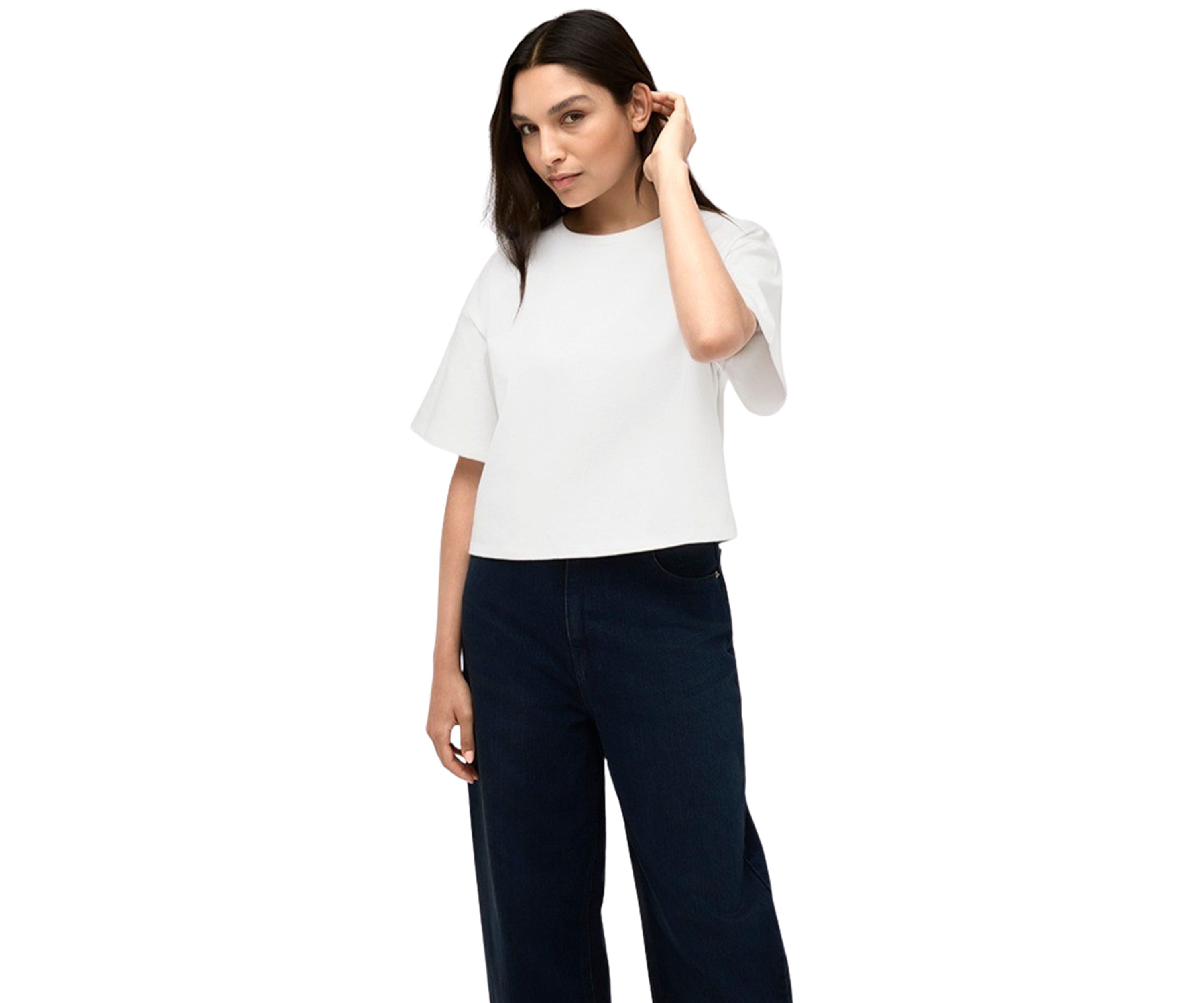 Womens Drop Shoulder Crop T-Shirt