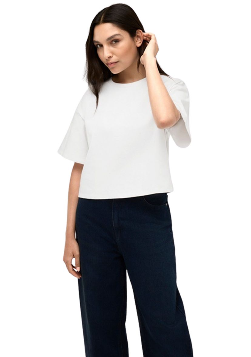 Womens Drop Shoulder Crop T-Shirt