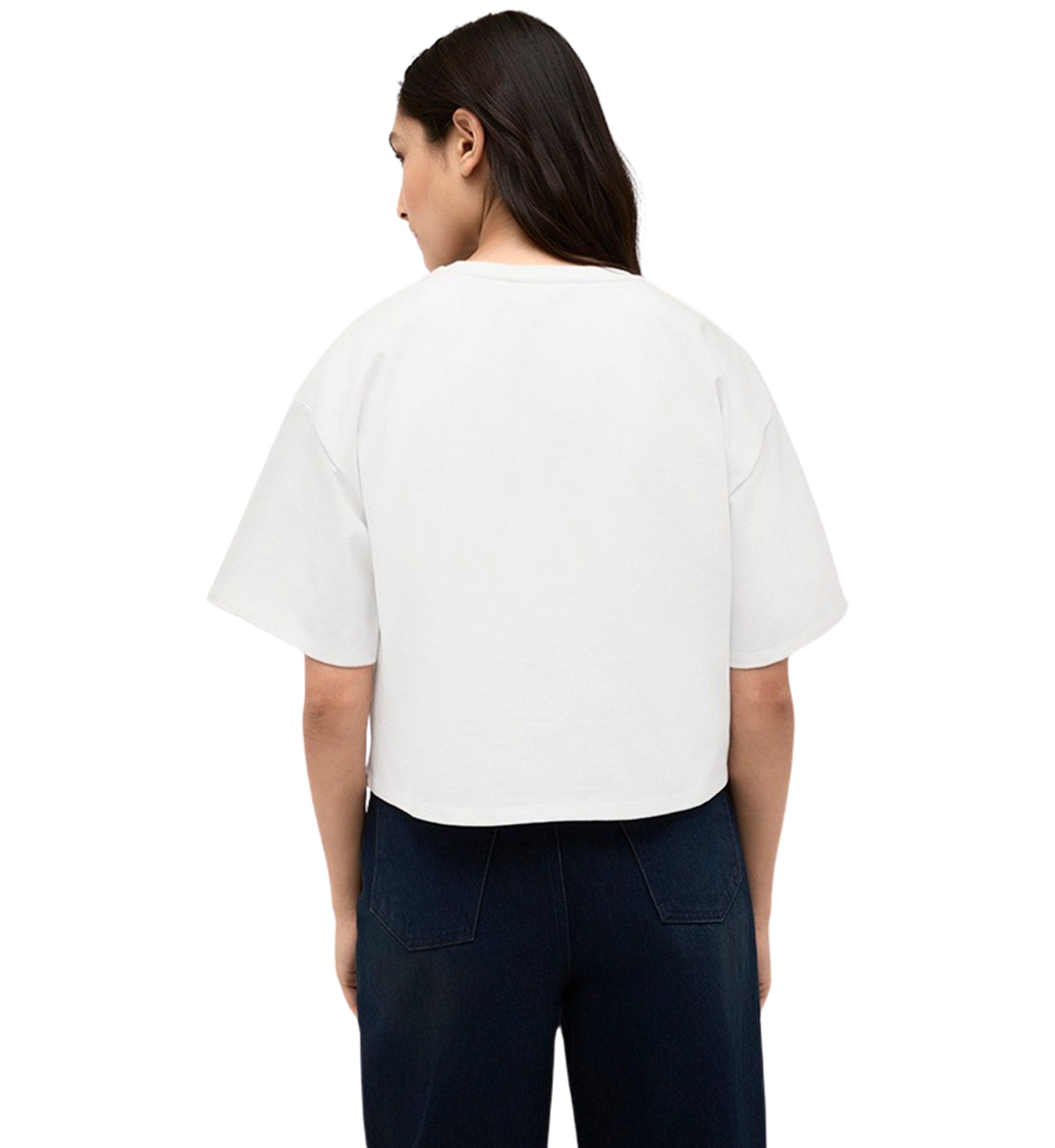 Womens Drop Shoulder Crop T-Shirt