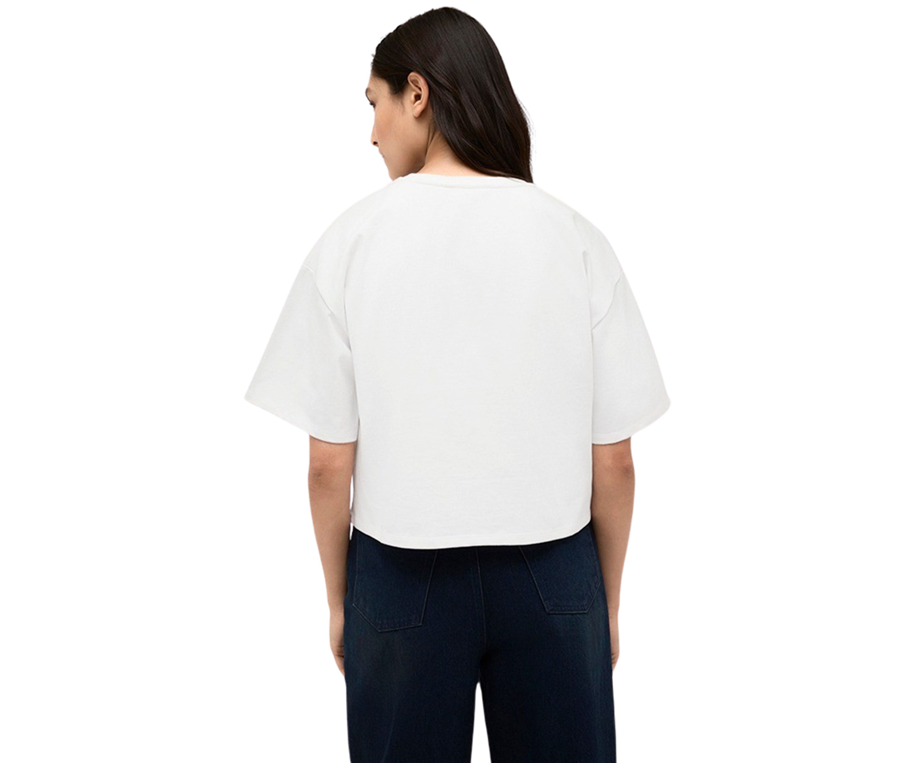 Womens Drop Shoulder Crop T-Shirt