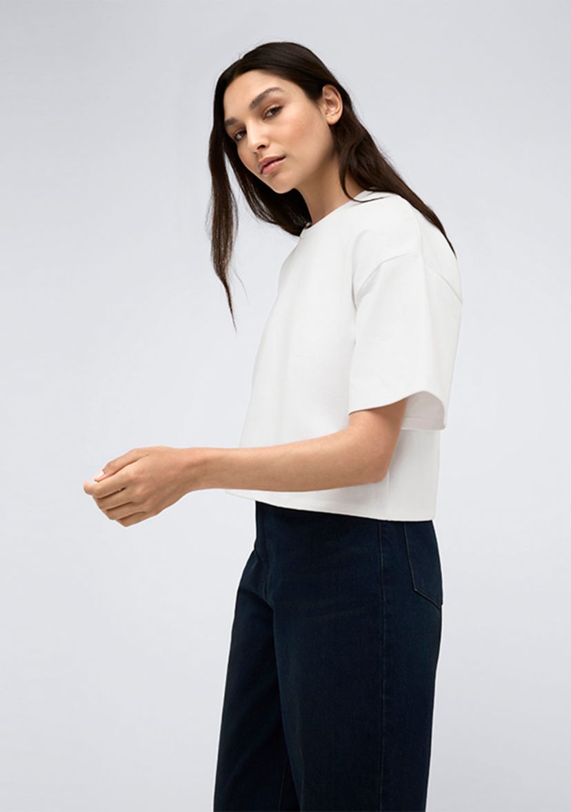 Womens Drop Shoulder Crop T-Shirt