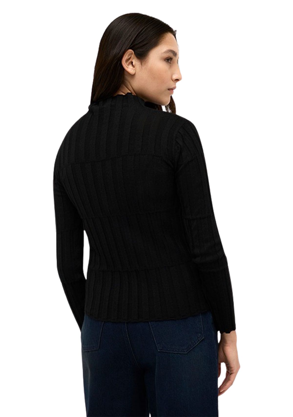 Womens Ribbed Mock Neck Sweater
