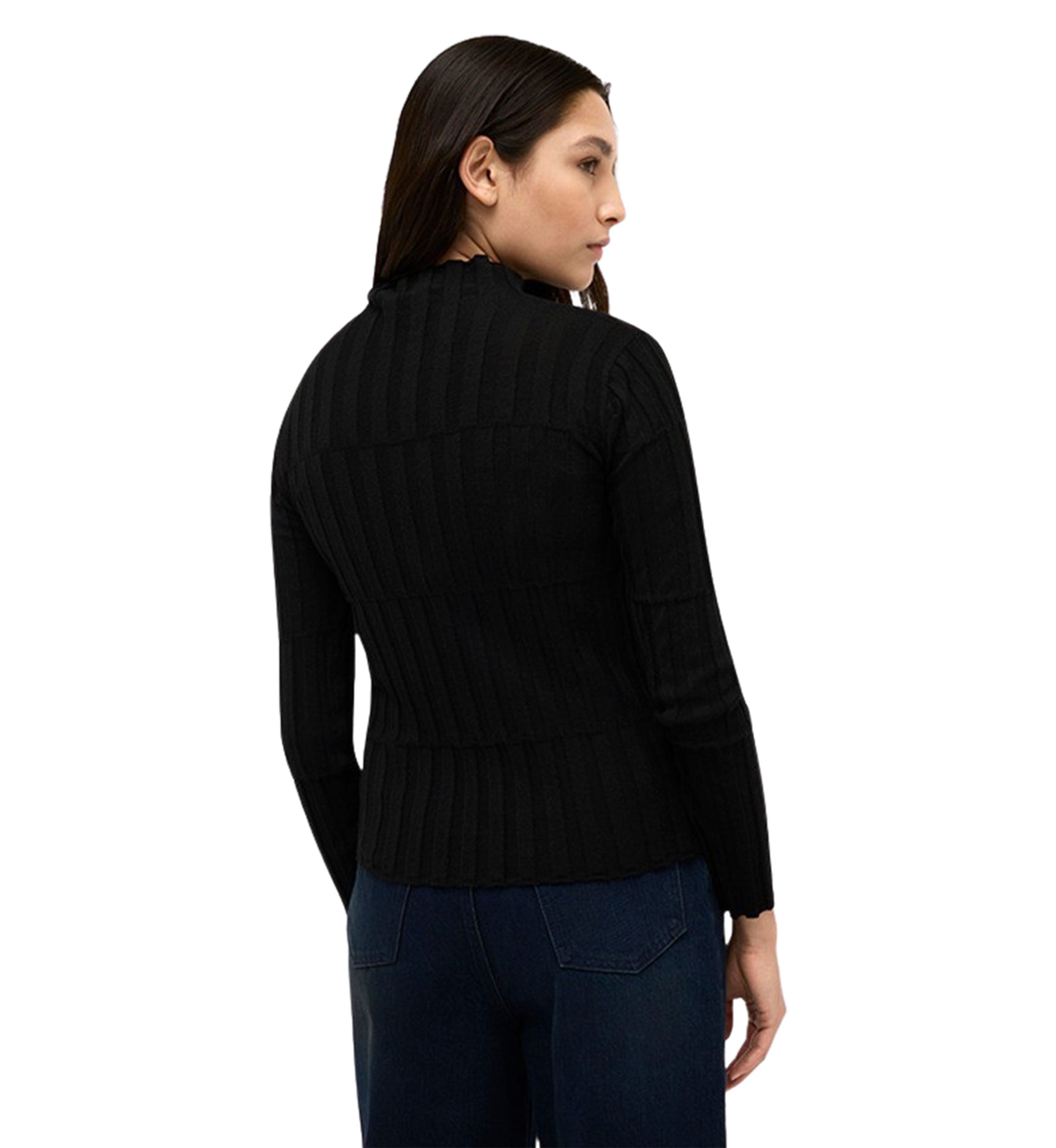 Womens Ribbed Mock Neck Sweater