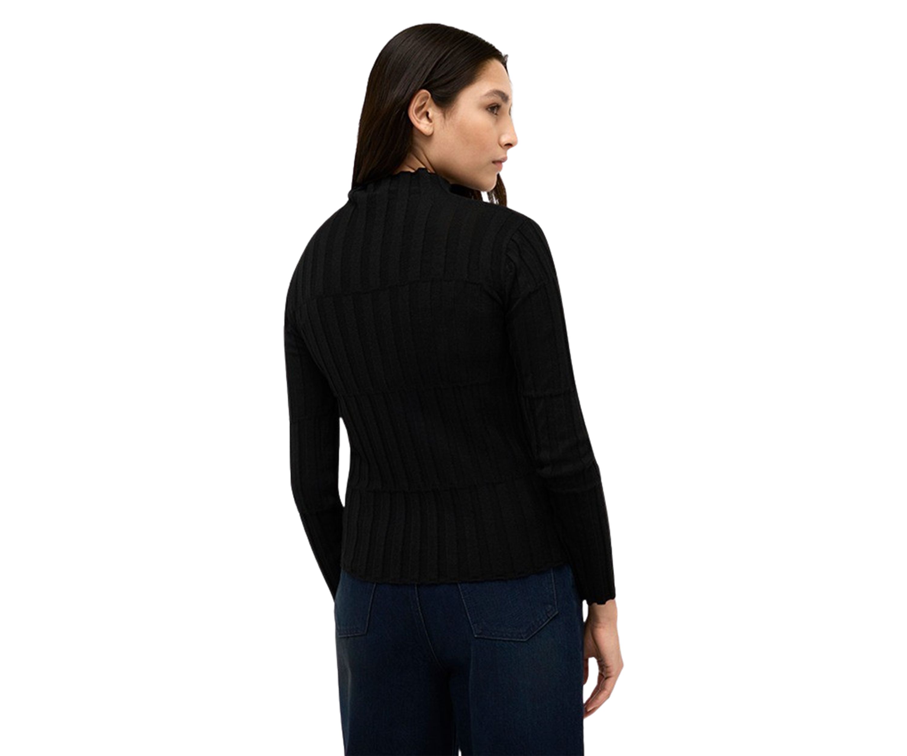 Womens Ribbed Mock Neck Sweater