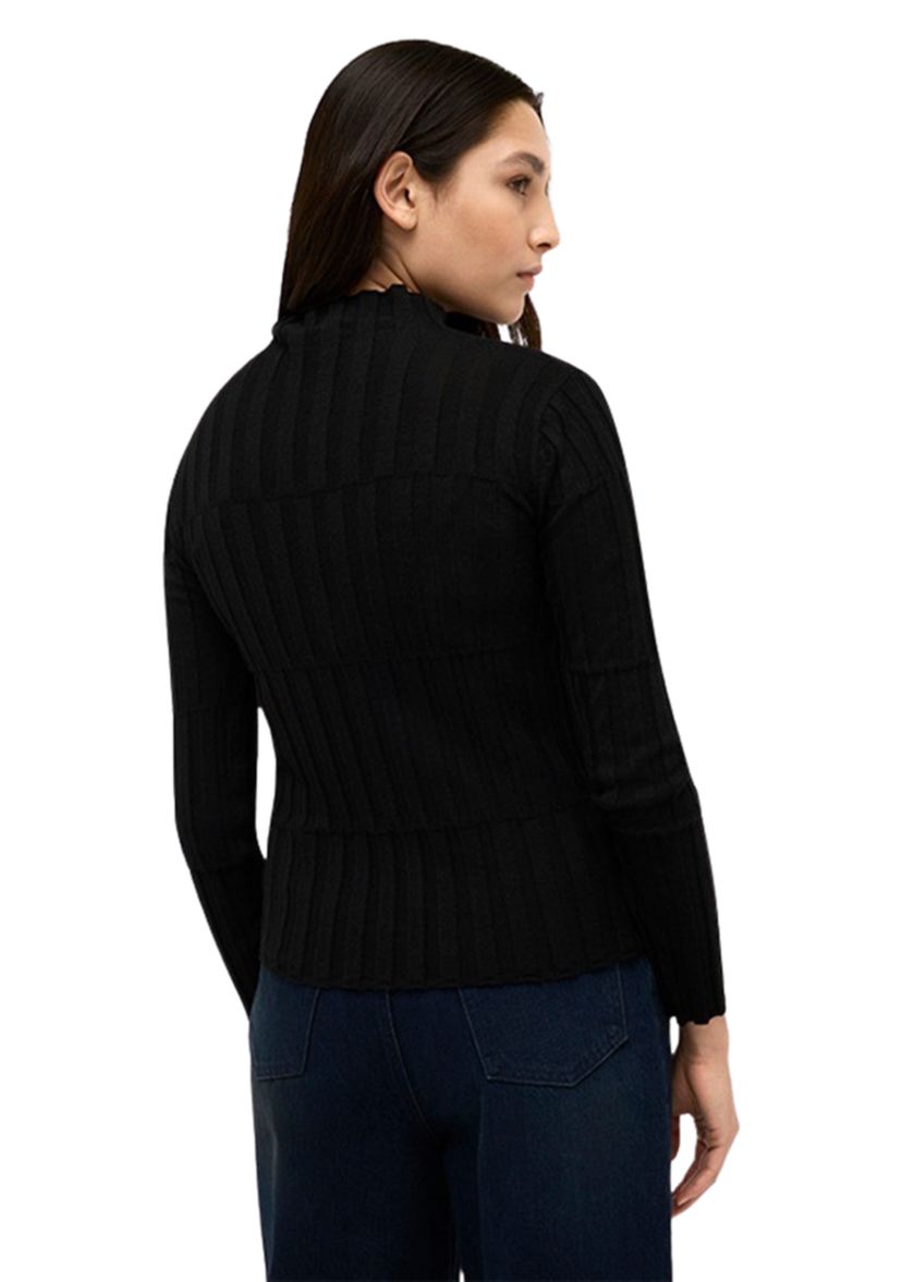 Womens Ribbed Mock Neck Sweater