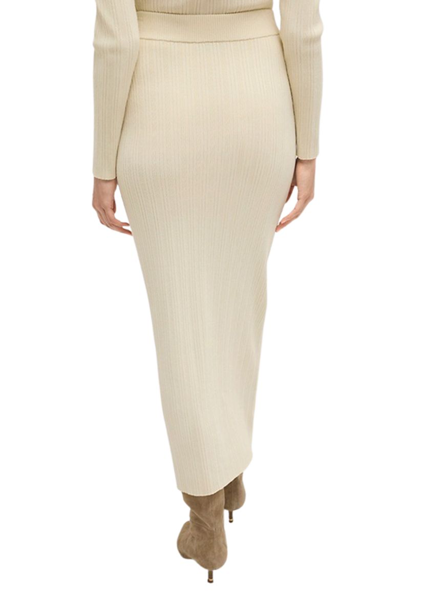 Womens Ribbed Knit Midi Skirt