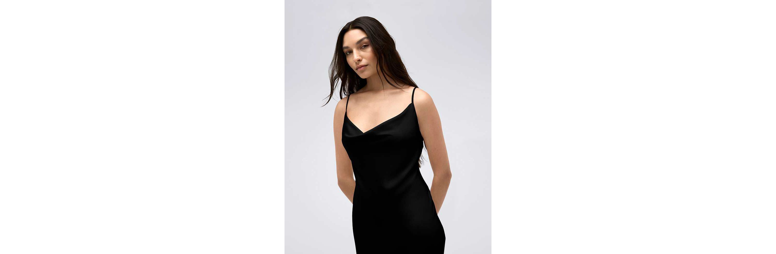 Womens Satin Cowl Neck Maxi Slip Dress