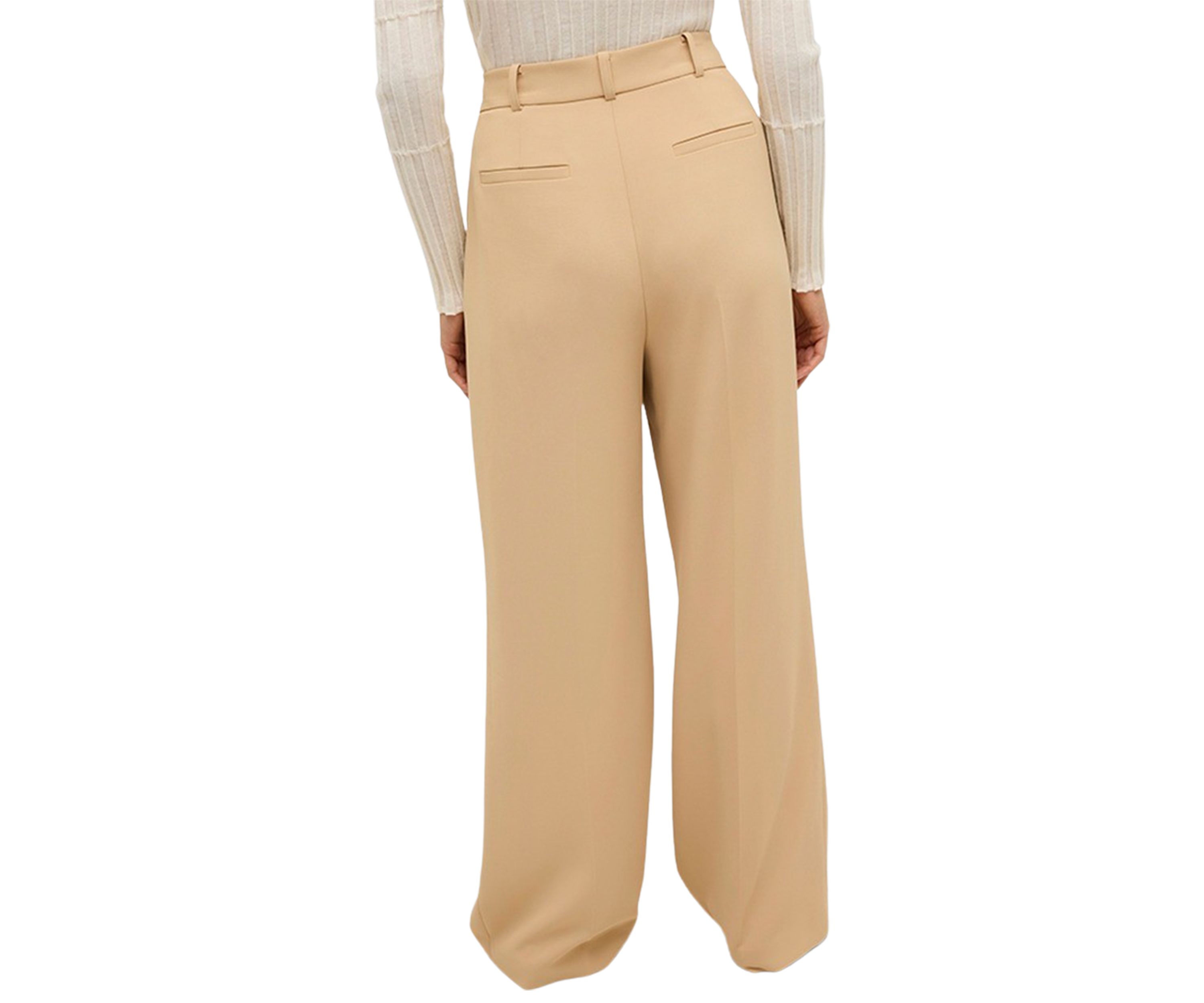 Womens Wide Leg Pleated Pants