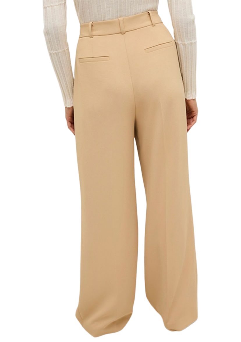 Womens Wide Leg Pleated Pants