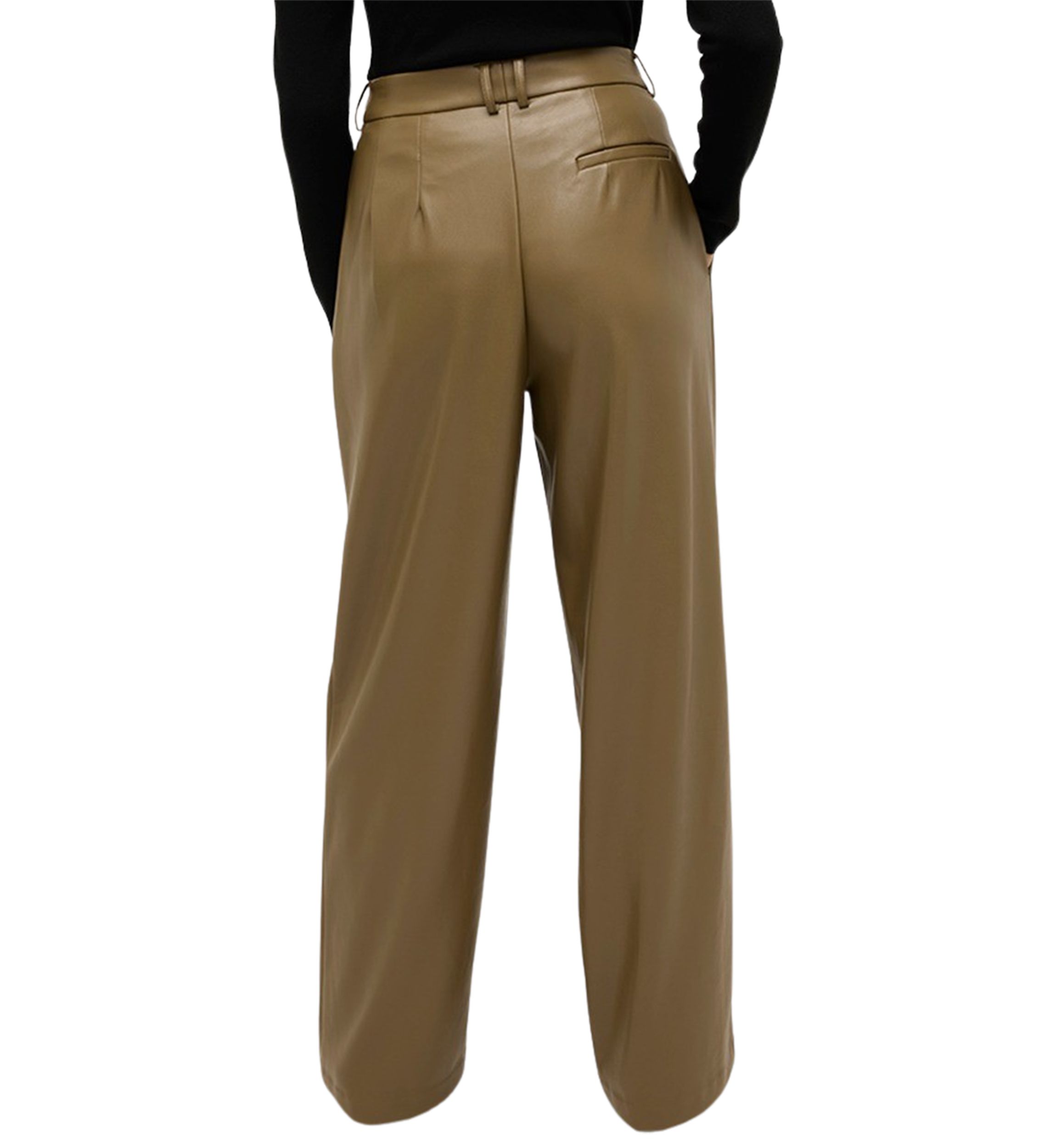 Womens Wide Leg Pleated Pants