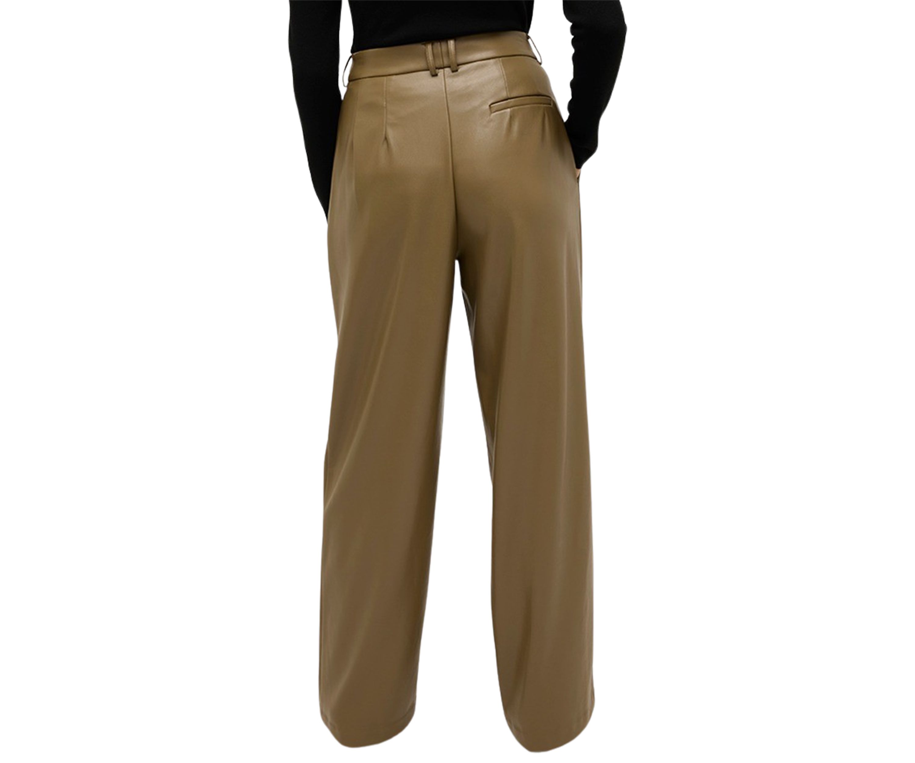 Womens Wide Leg Pleated Pants