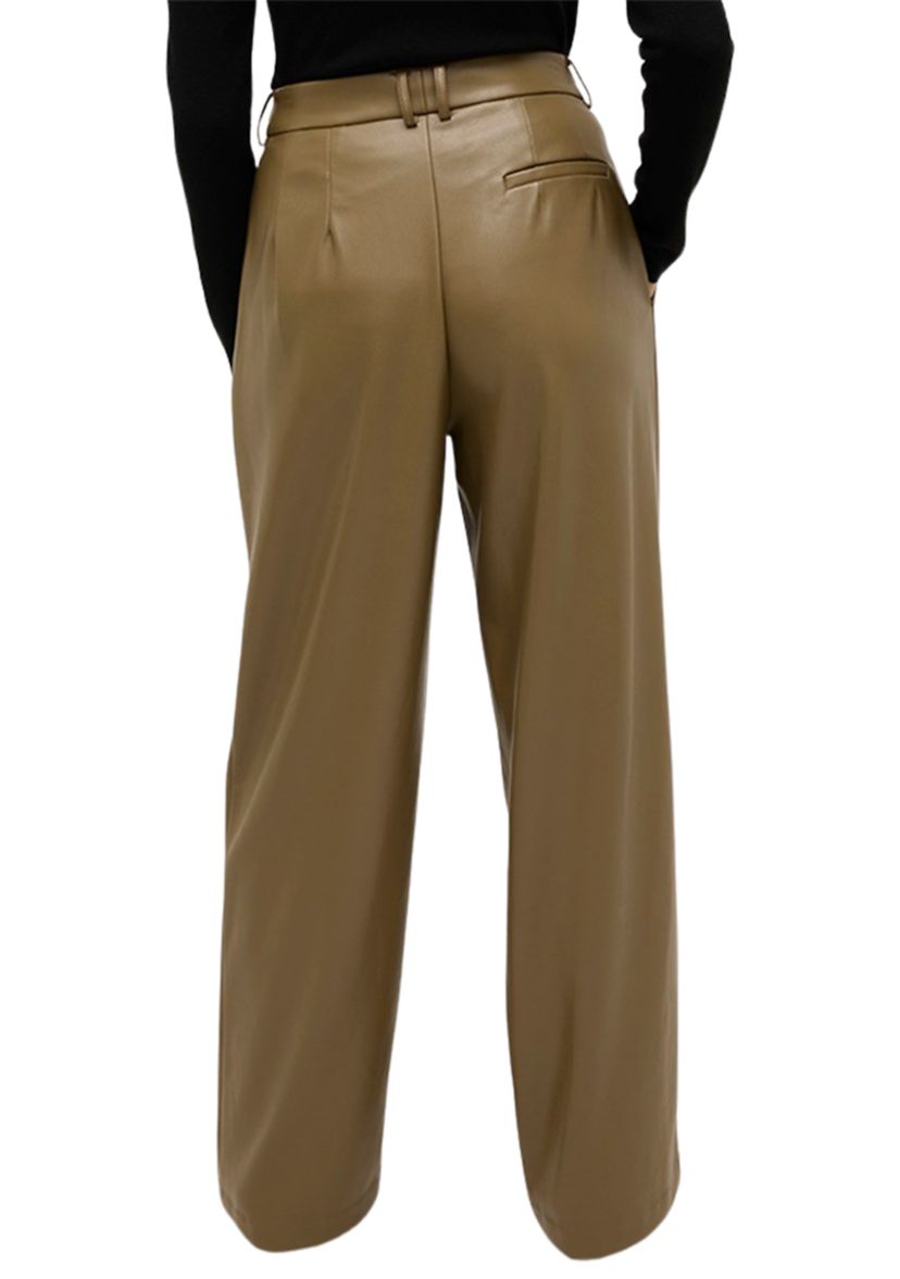 Womens Wide Leg Pleated Pants
