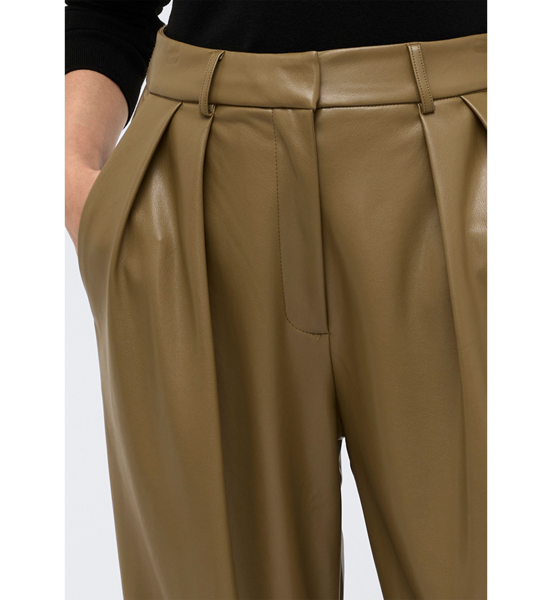 Womens Wide Leg Pleated Pants