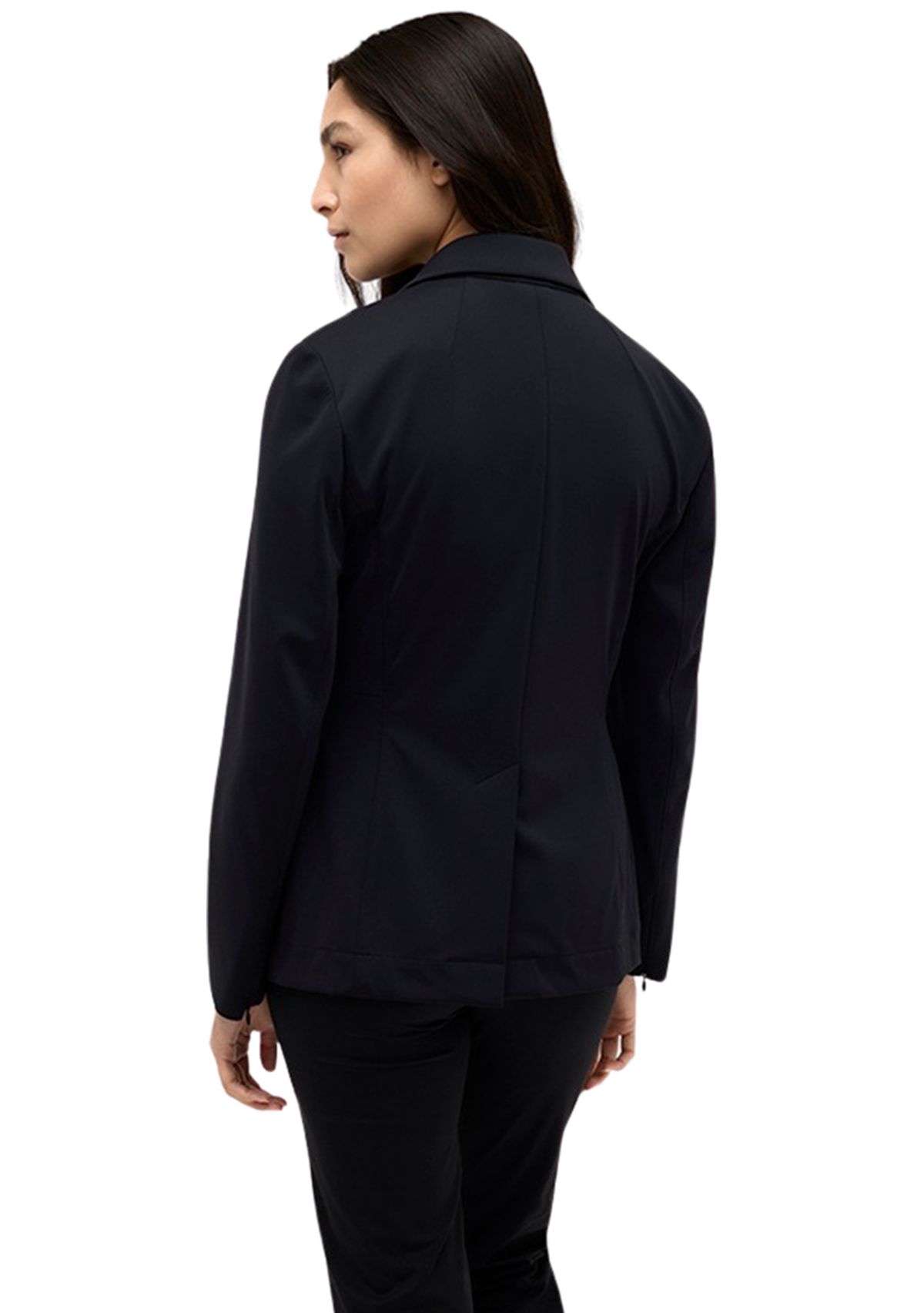 Womens Notch Collar One Button Athletic Straight Blazer