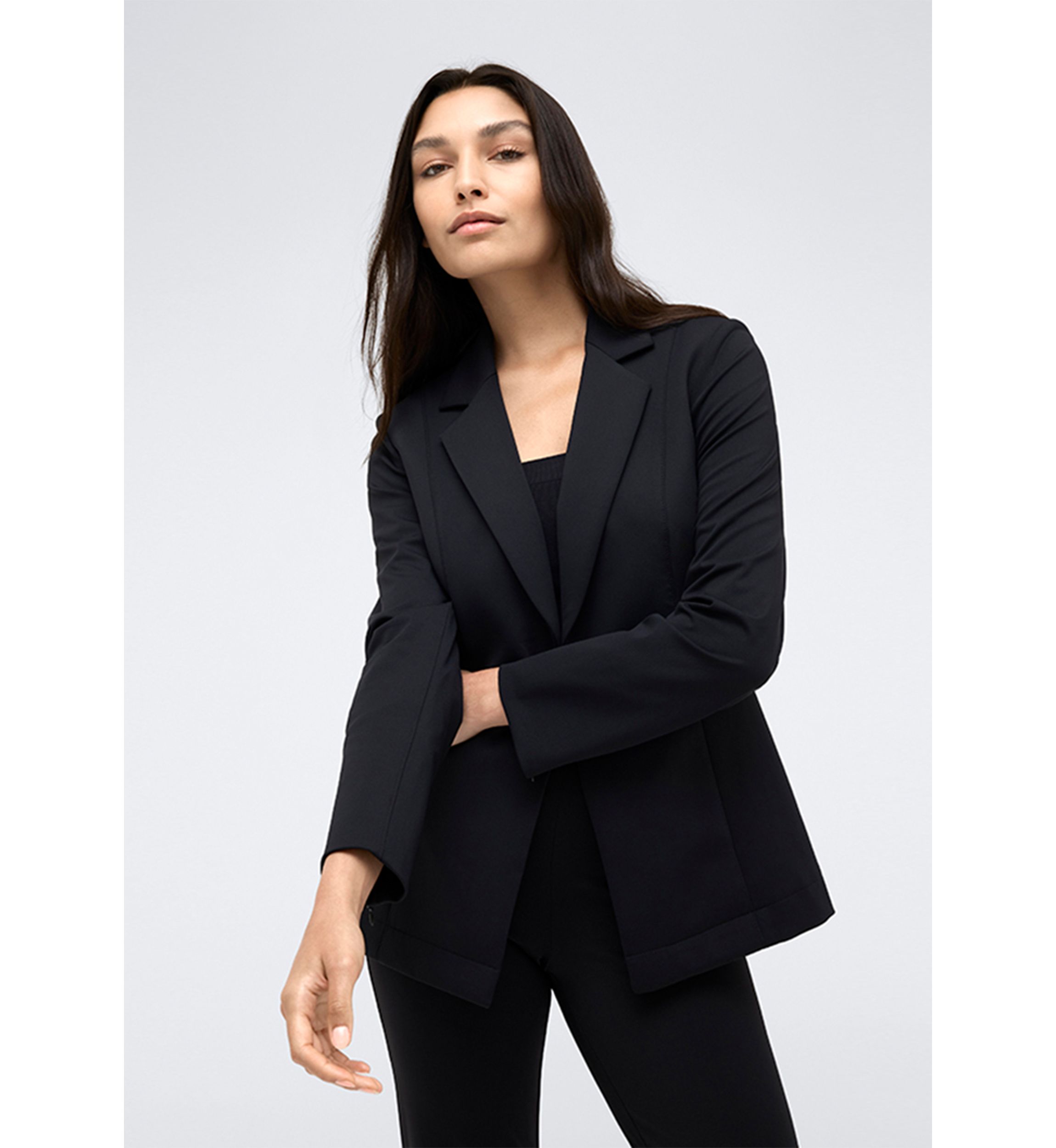 Womens Notch Collar One Button Athletic Straight Blazer