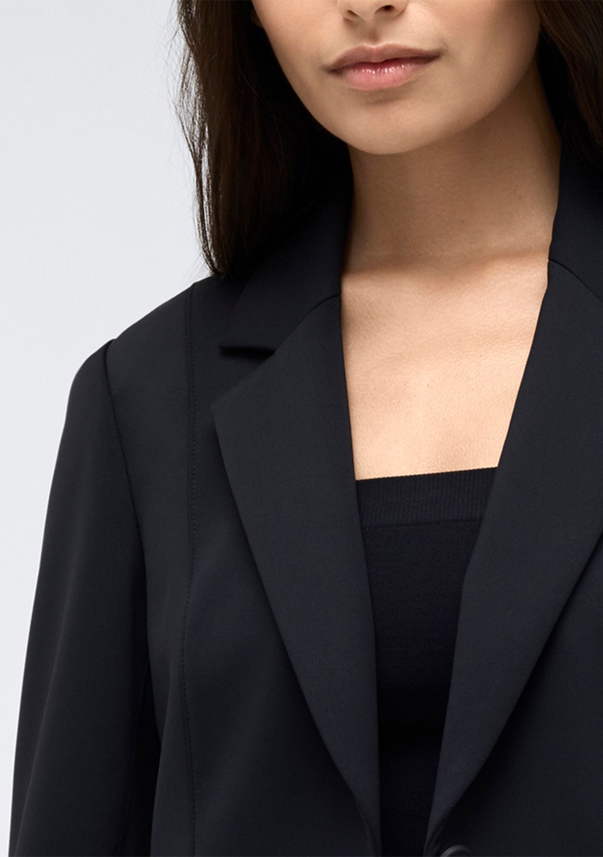 Womens Notch Collar One Button Athletic Straight Blazer