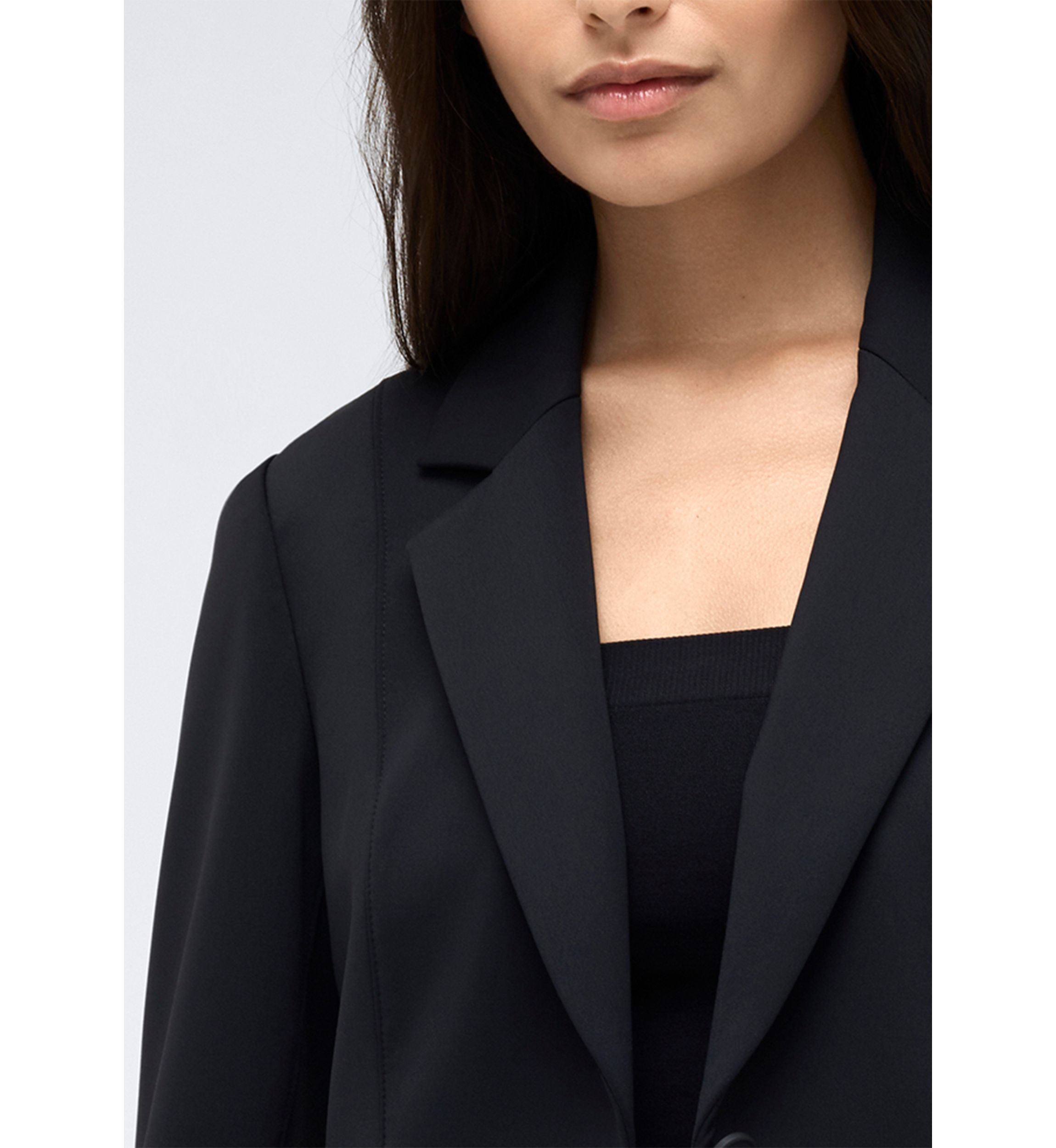 Womens Notch Collar One Button Athletic Straight Blazer