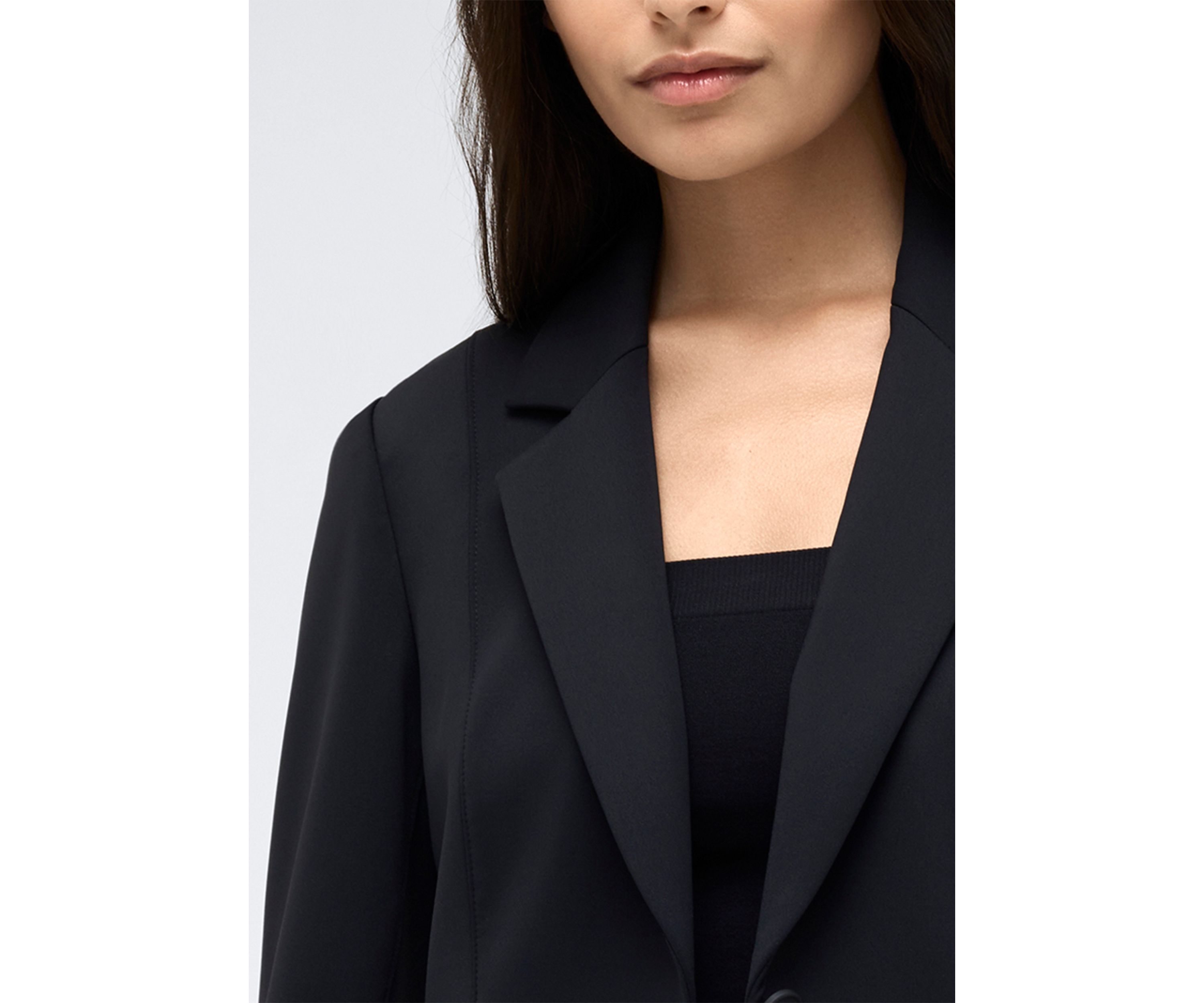 Womens Notch Collar One Button Athletic Straight Blazer